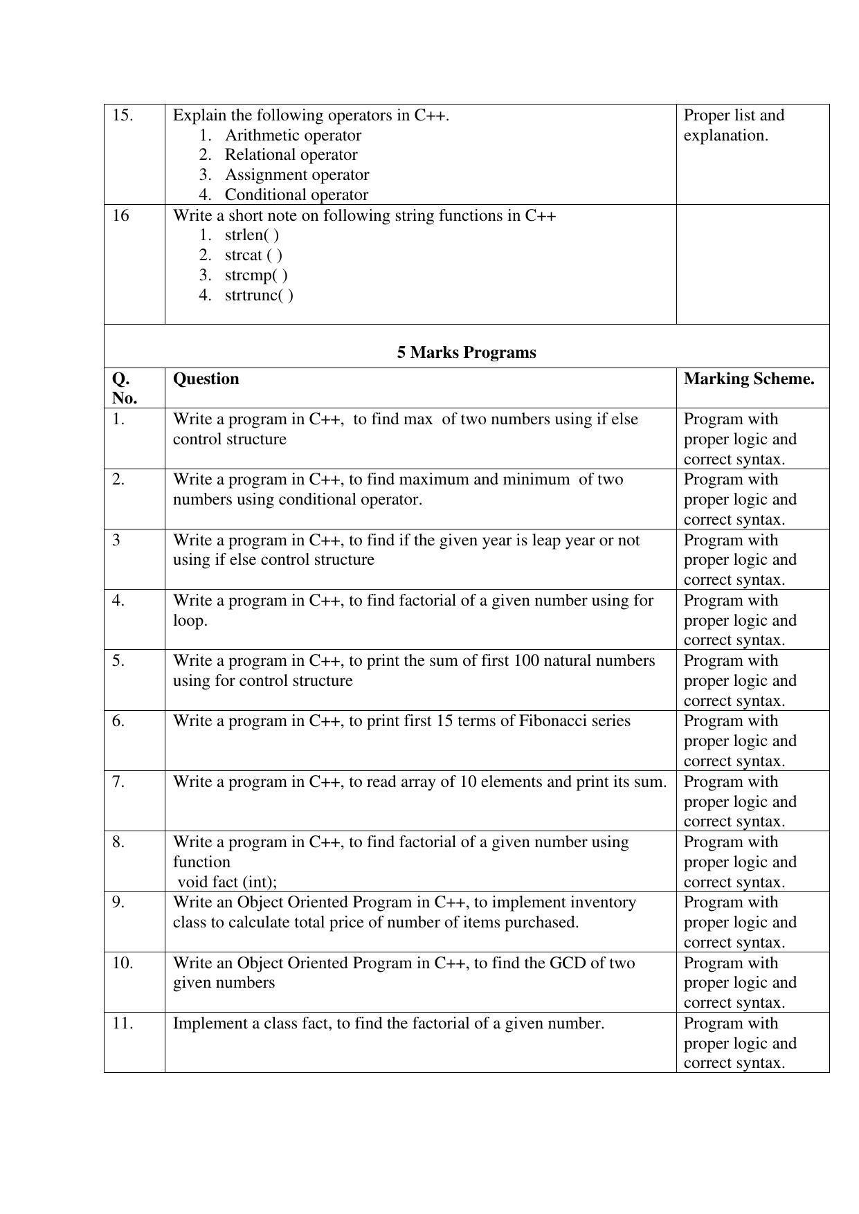 Maharashtra Board Class 12 Computer Science I Sample Papers - Page 19