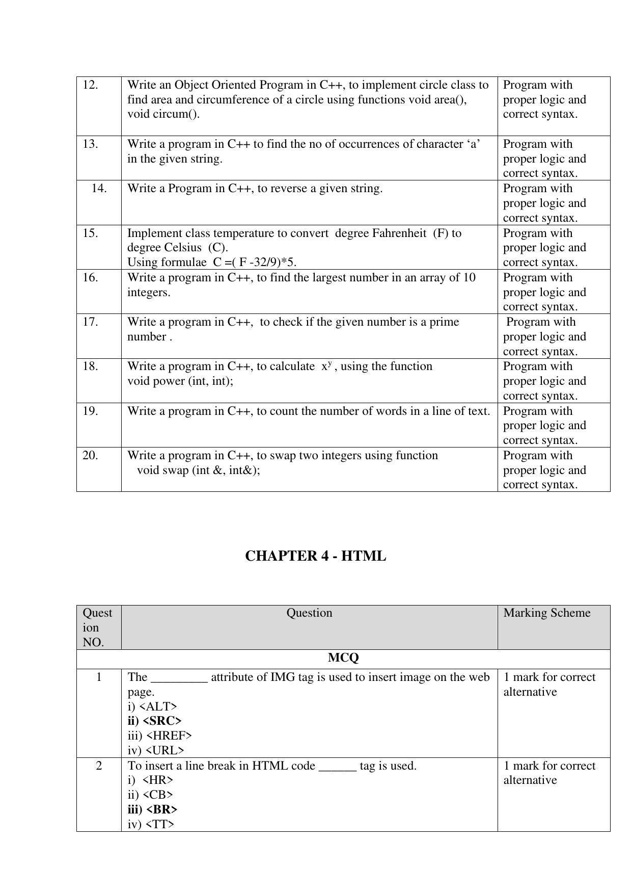 Maharashtra Board Class 12 Computer Science I Sample Papers - Page 20