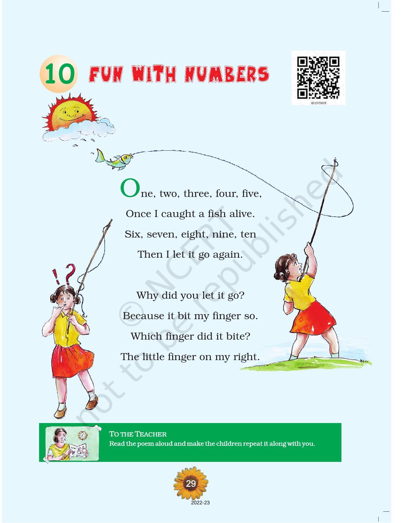 NCERT Book for Class 1 English (Raindrop):Unit 10-Fun with Numbers - Page 1