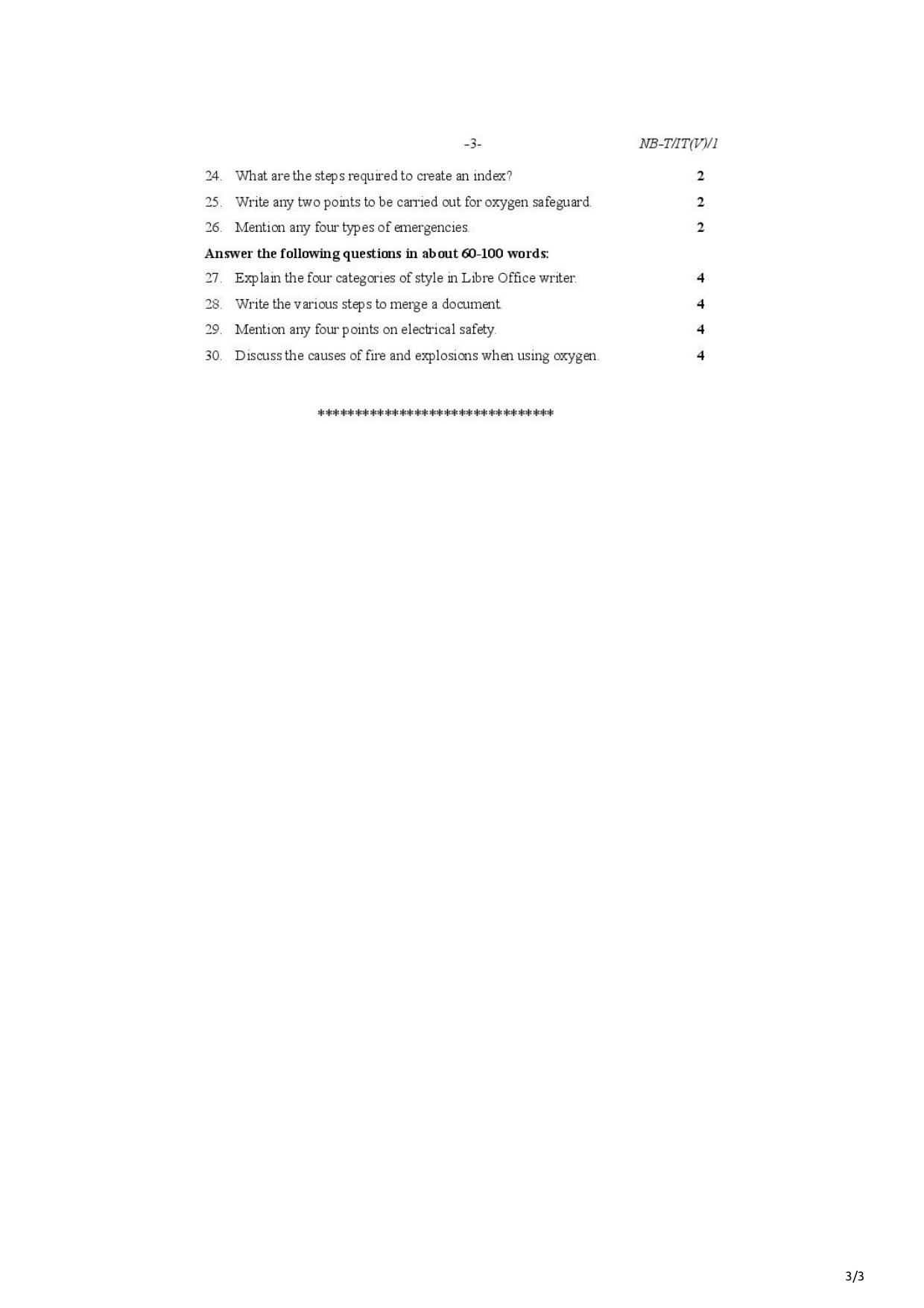 Nagaland Board Class 10 Information Technology ES 2021 Question Paper - Page 3