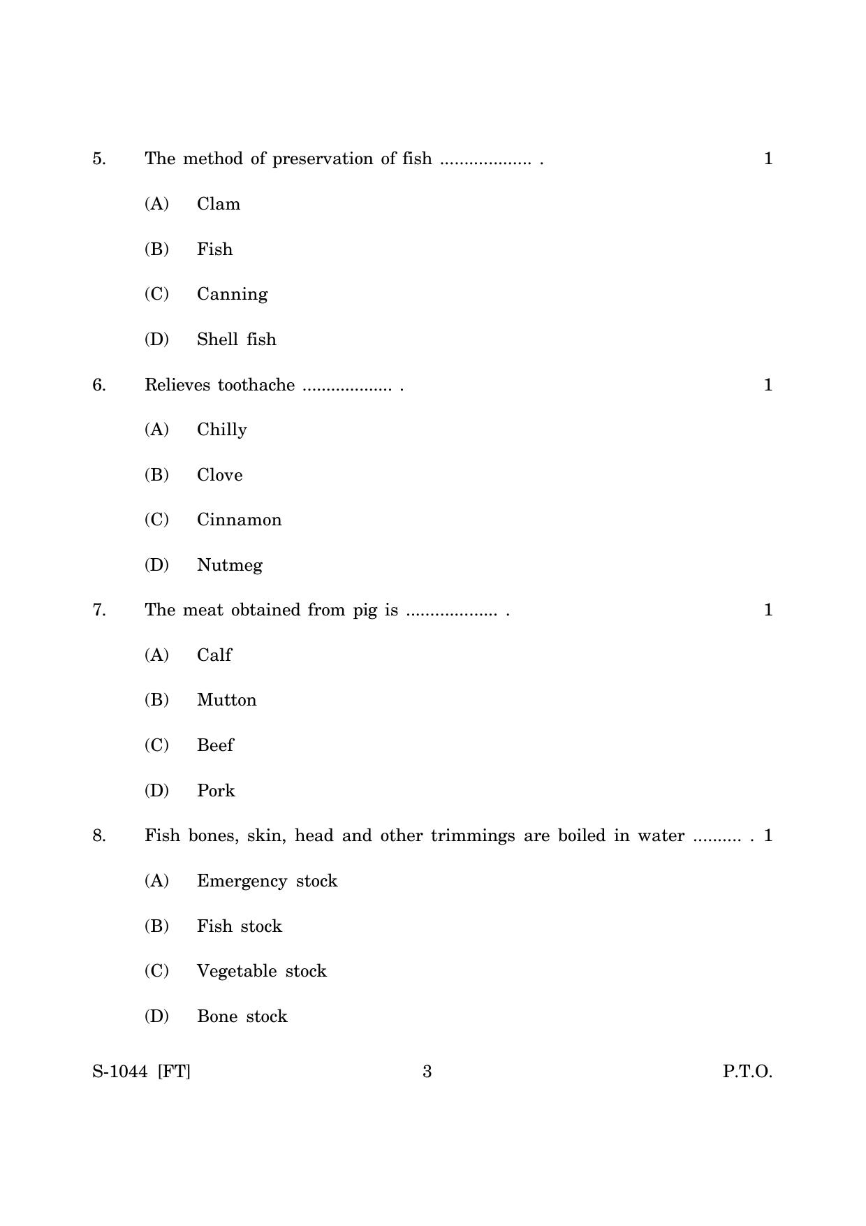 Goa Board Class 10 Cookery (E) (November 2022) Question Paper - Page 3