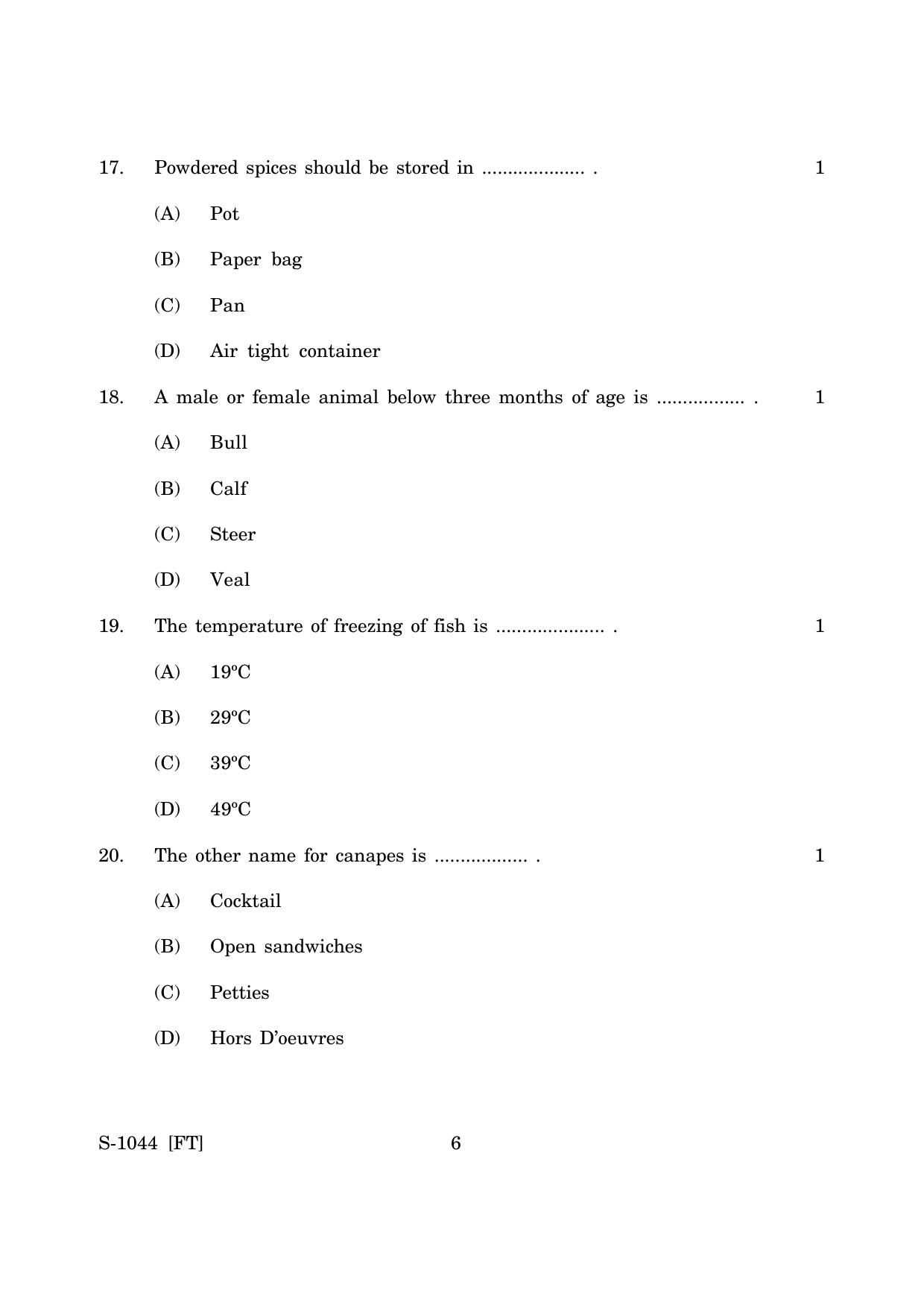 Goa Board Class 10 Cookery (E) (November 2022) Question Paper - Page 6
