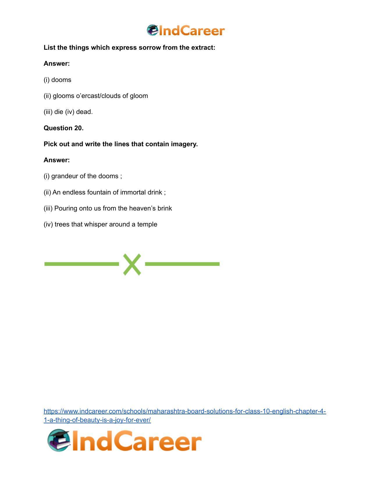 Maharashtra Board Solutions for Class 10- English: Chapter 4.1- A Thing of Beauty is a Joy For Ever - Page 16