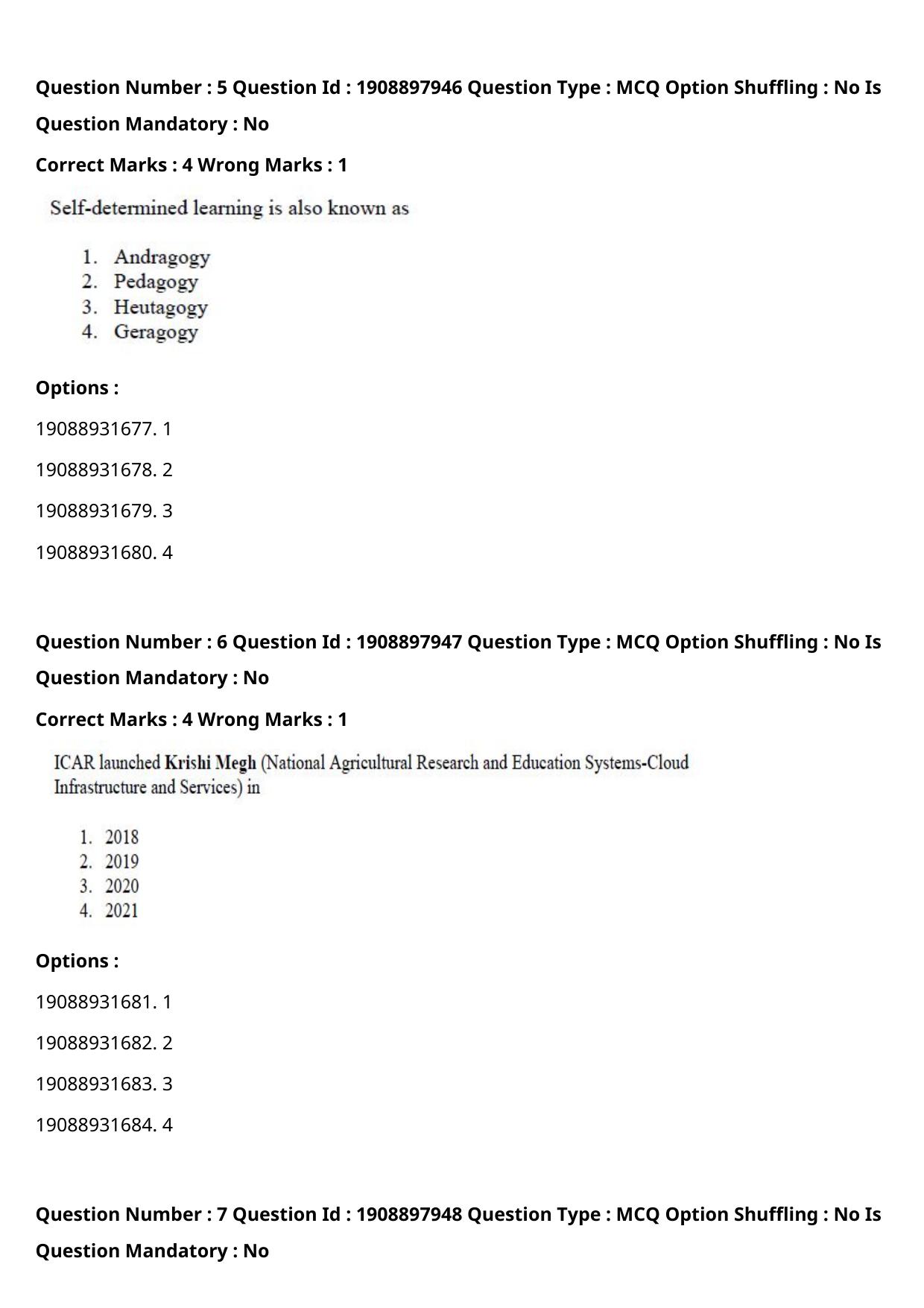 ICAR AIEEA PG 2021 STATISTICAL SCIENCE Question Paper - Page 4