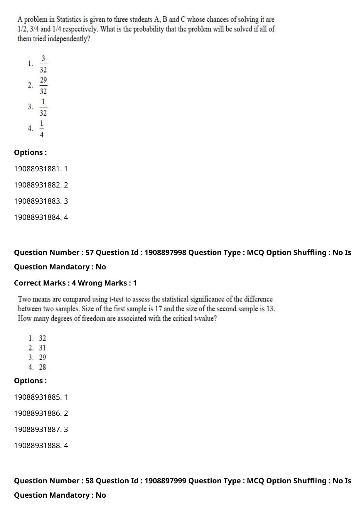 ICAR AIEEA PG 2021 STATISTICAL SCIENCE Question Paper - Page 30