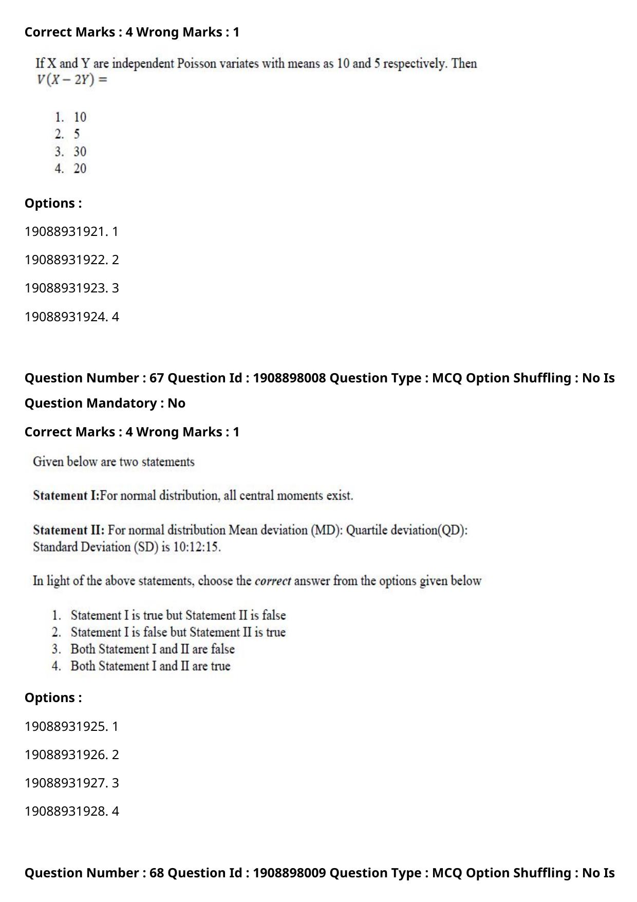 ICAR AIEEA PG 2021 STATISTICAL SCIENCE Question Paper - Page 35