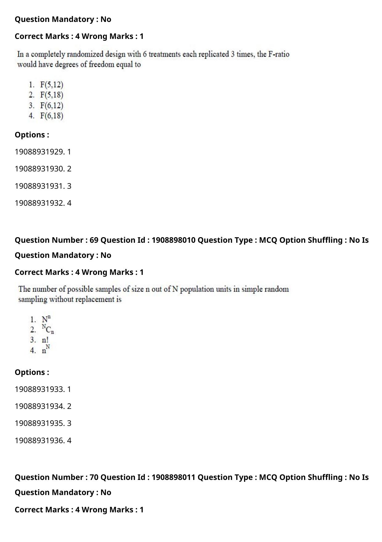 ICAR AIEEA PG 2021 STATISTICAL SCIENCE Question Paper - Page 36