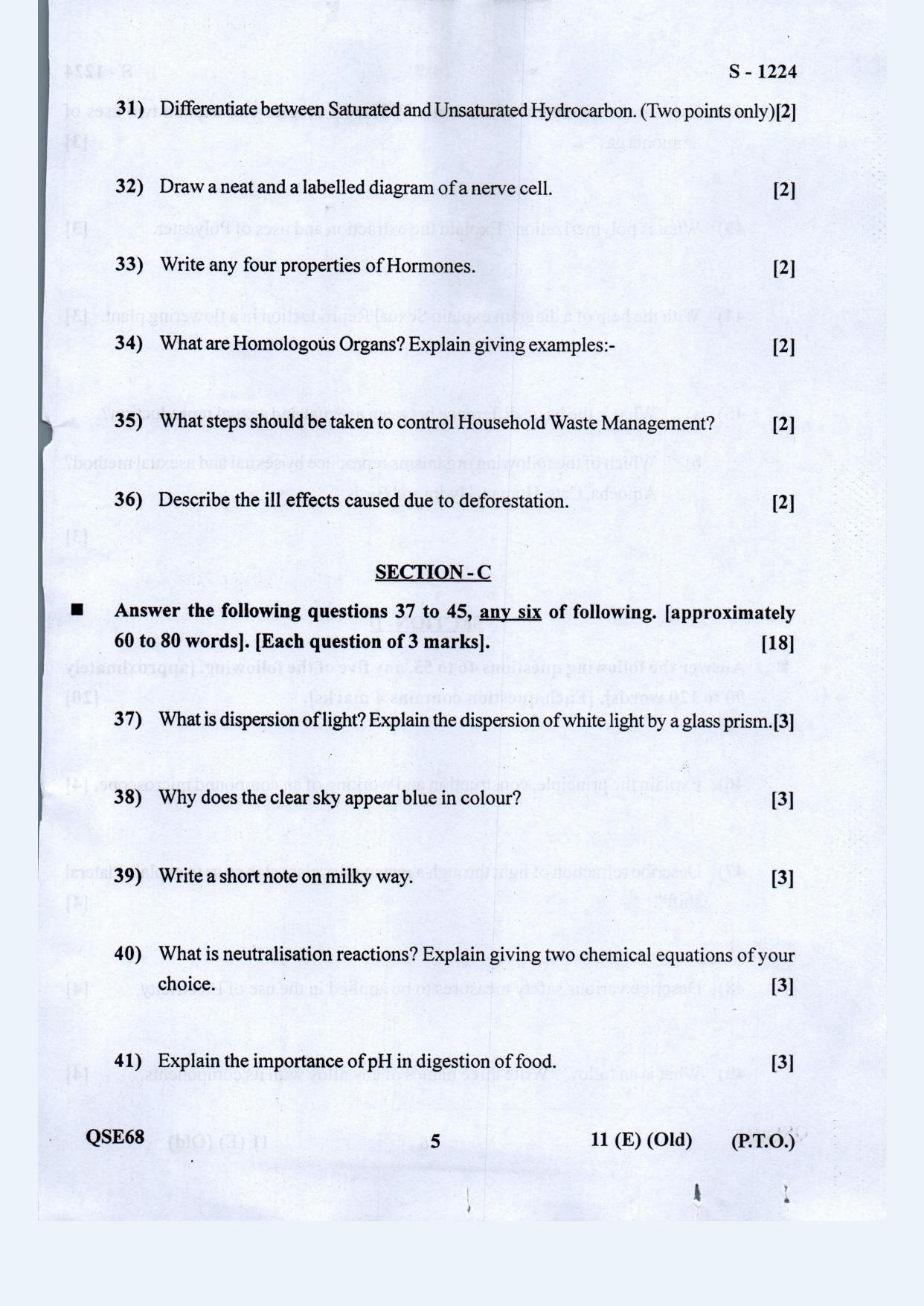 Gujarat Board Class 10th Science Eng. Med. Old May 2021 Question Paper - Page 5