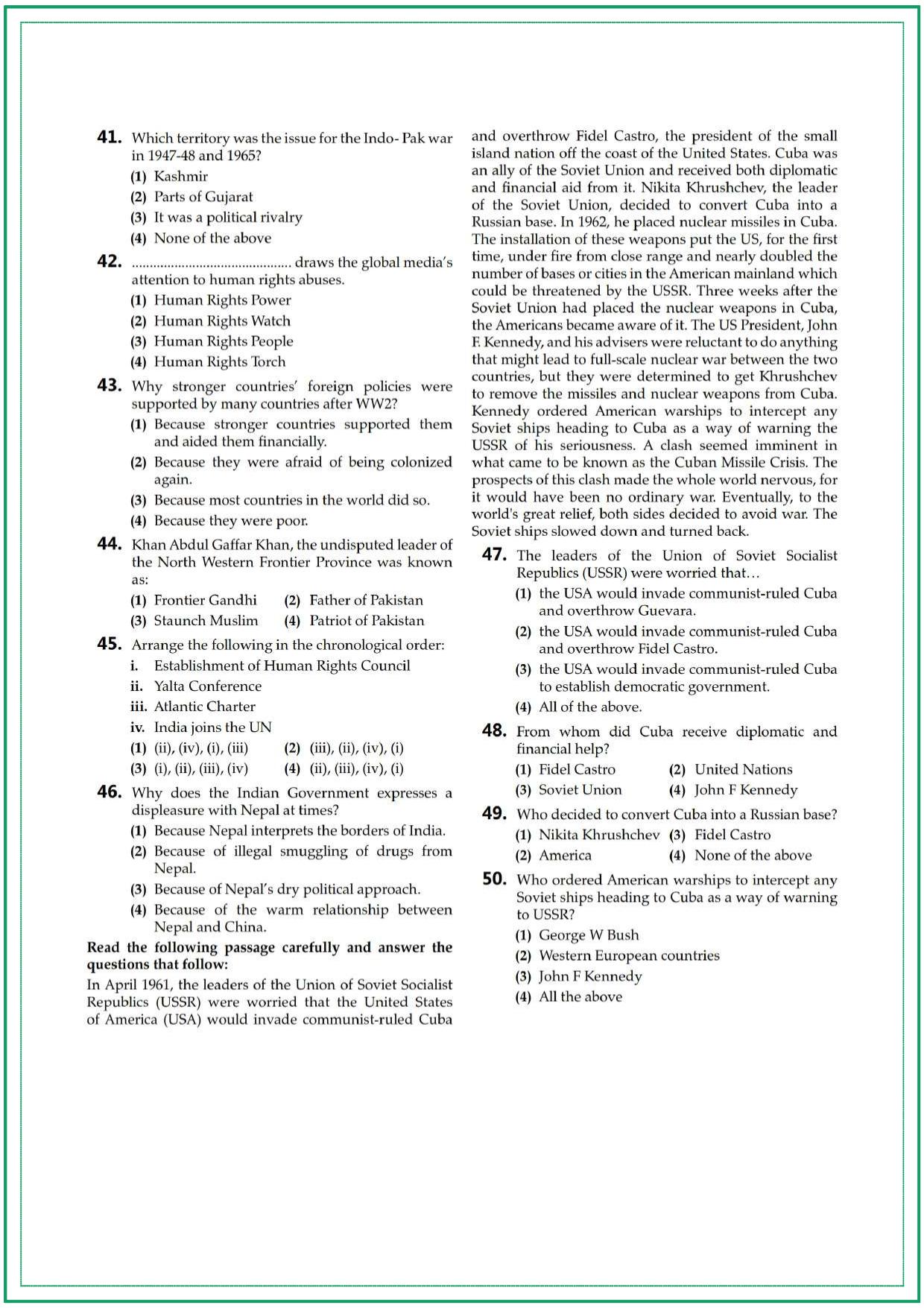 CUET Political Science Sample Paper 2 - Page 4