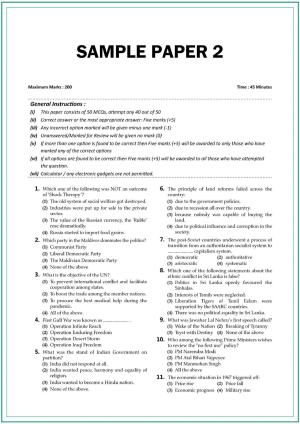 CUET Political Science Sample Paper 2