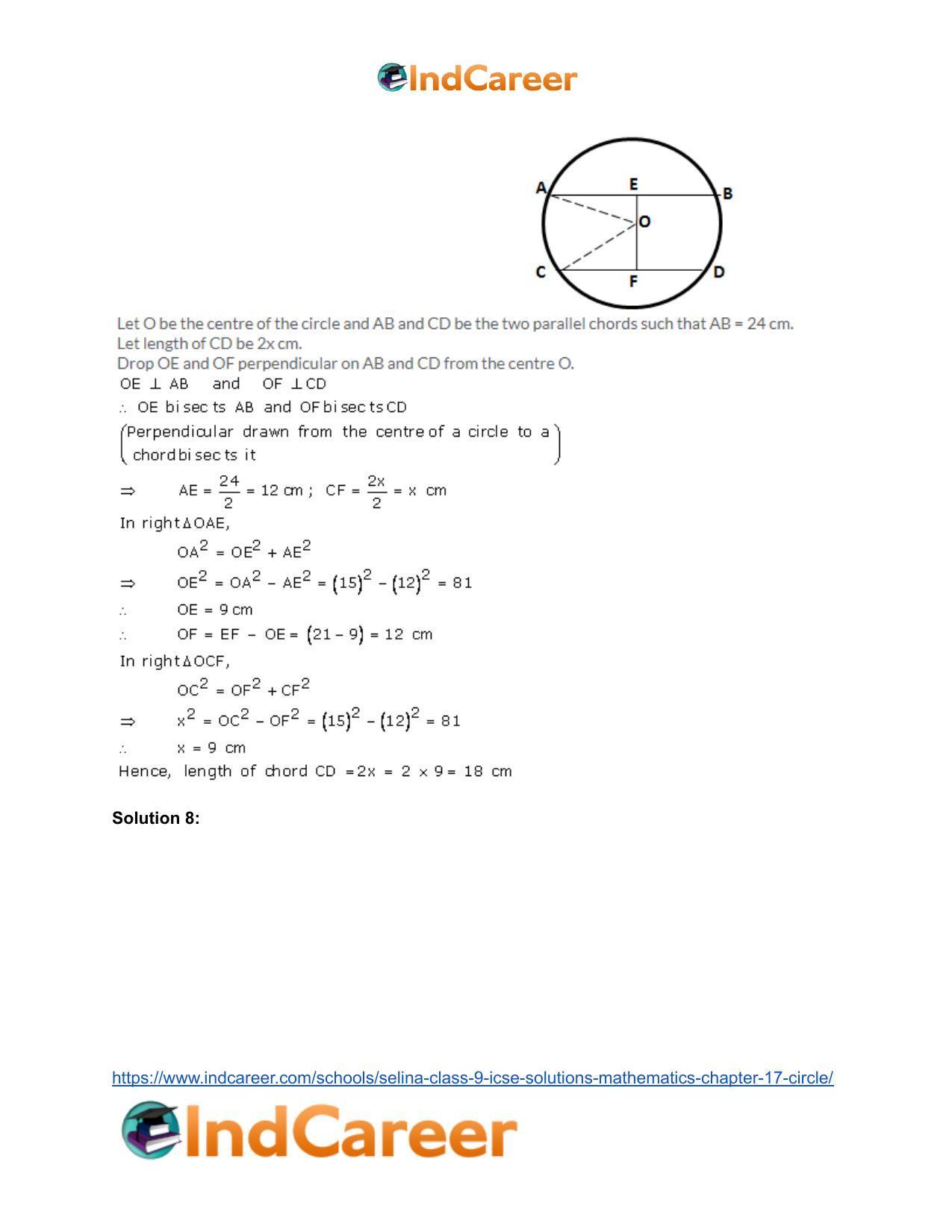 Selina Class 9 ICSE Solutions Mathematics : Chapter 17- Circle - Page 7