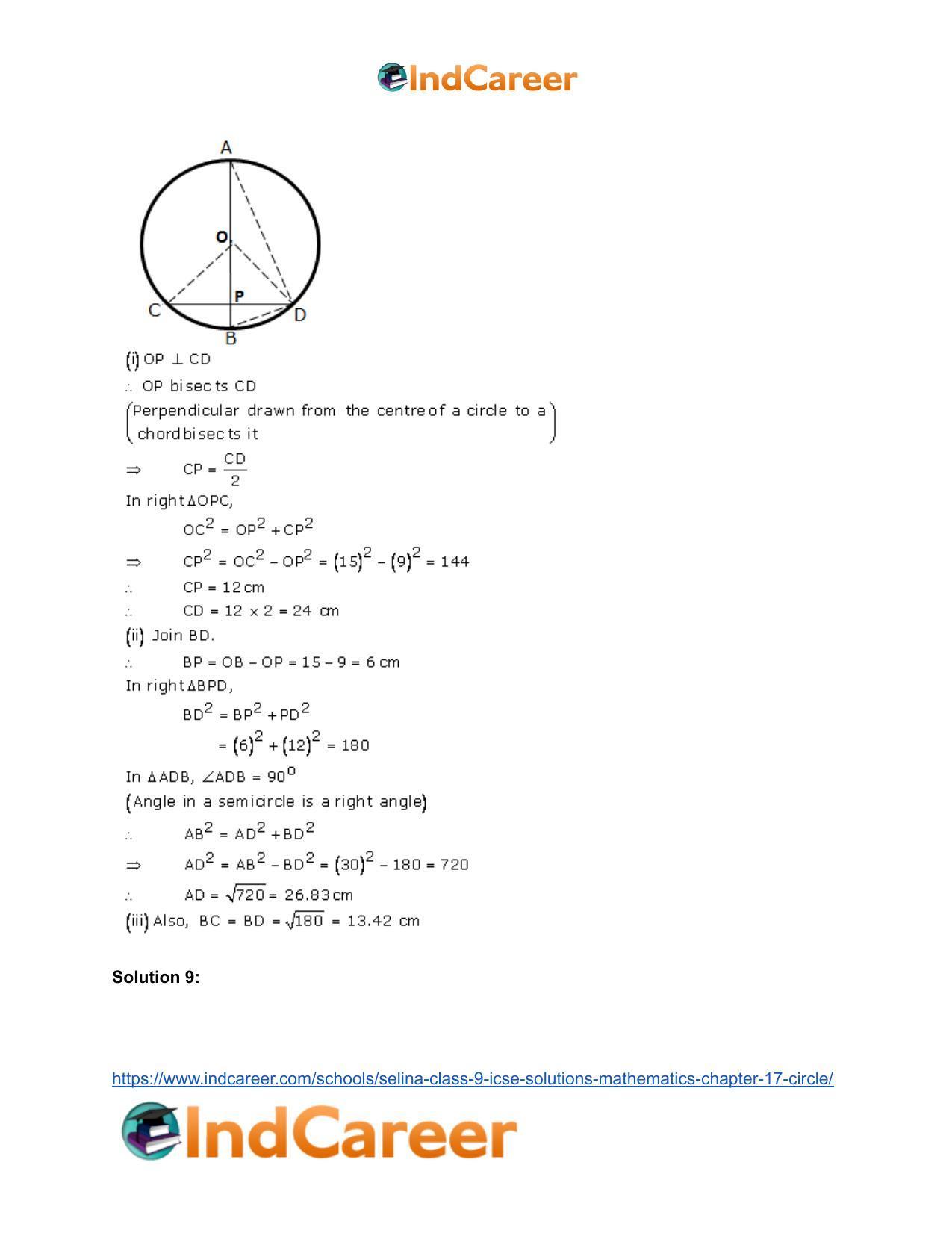 Selina Class 9 ICSE Solutions Mathematics : Chapter 17- Circle - Page 8