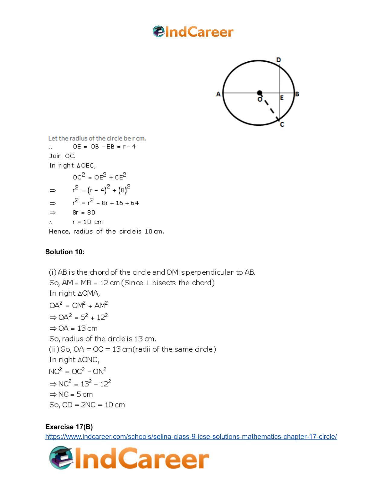 Selina Class 9 ICSE Solutions Mathematics : Chapter 17- Circle - Page 9
