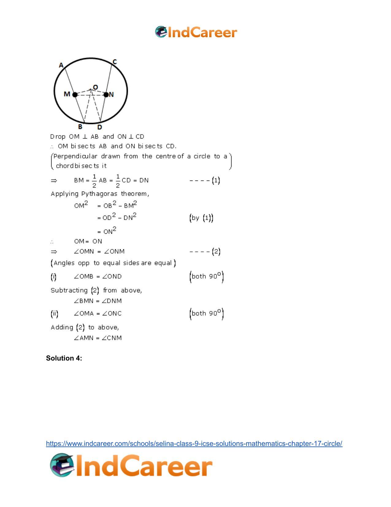 Selina Class 9 ICSE Solutions Mathematics : Chapter 17- Circle - Page 12