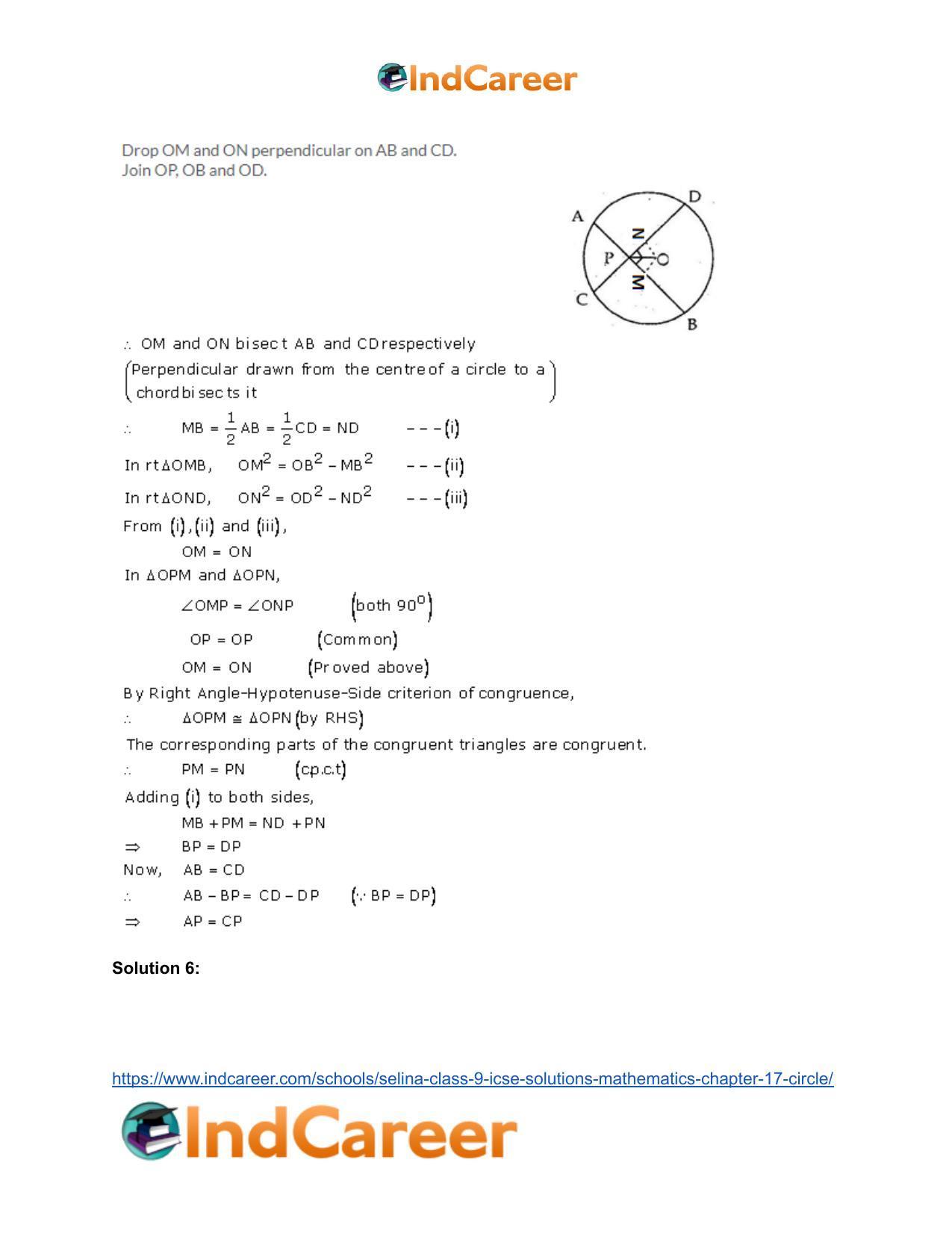 Selina Class 9 ICSE Solutions Mathematics : Chapter 17- Circle - Page 14