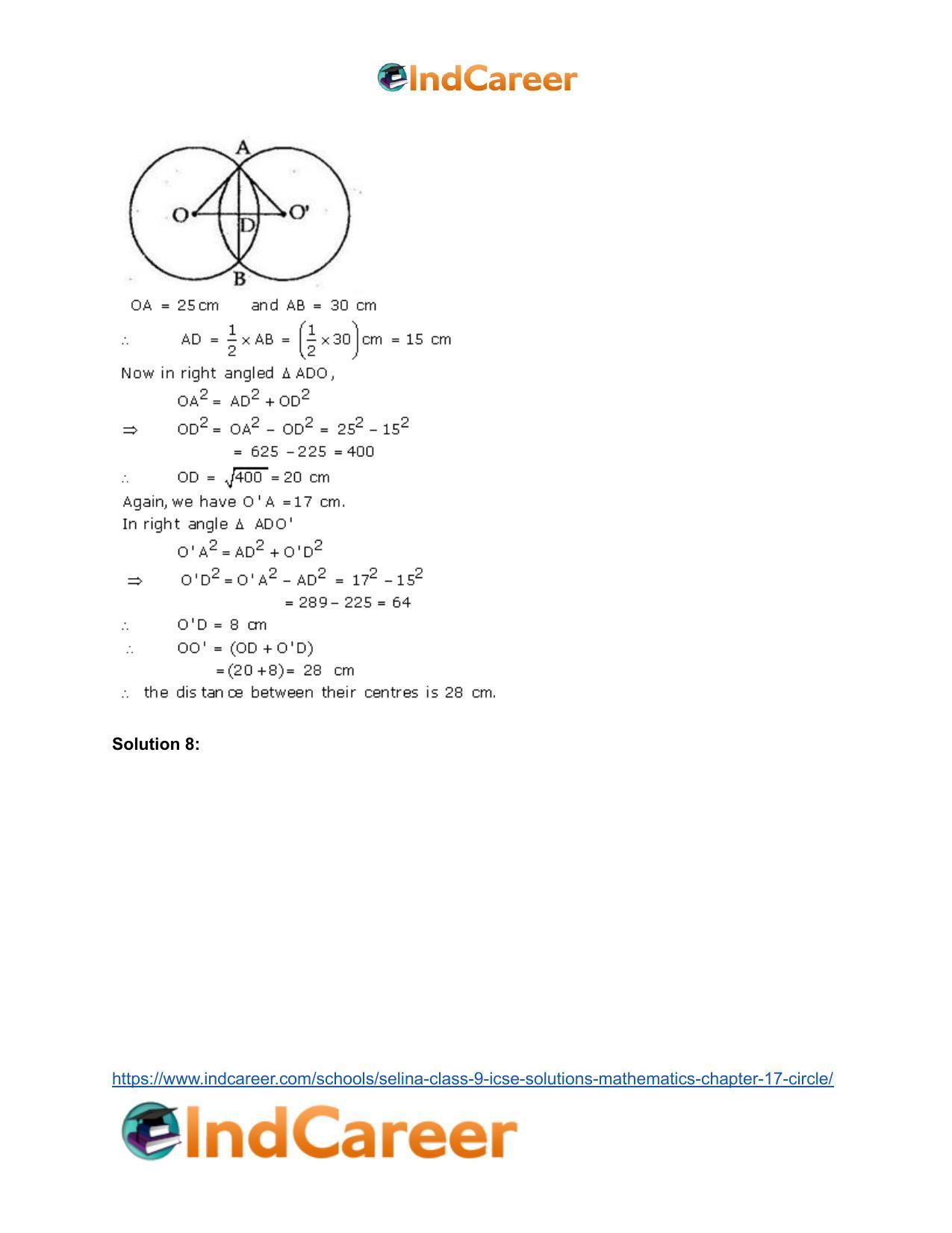 Selina Class 9 ICSE Solutions Mathematics : Chapter 17- Circle - Page 16