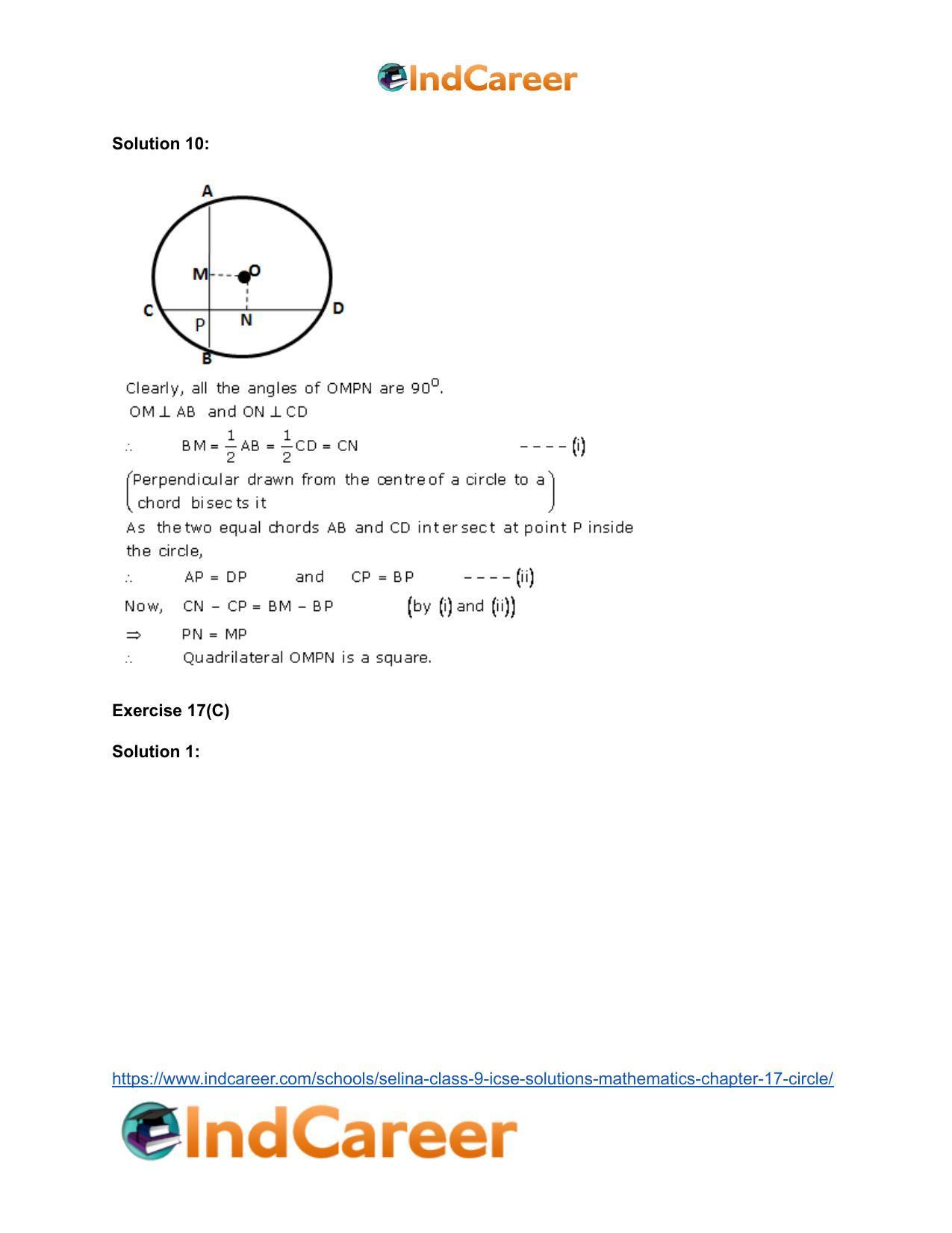 Selina Class 9 ICSE Solutions Mathematics : Chapter 17- Circle - Page 18