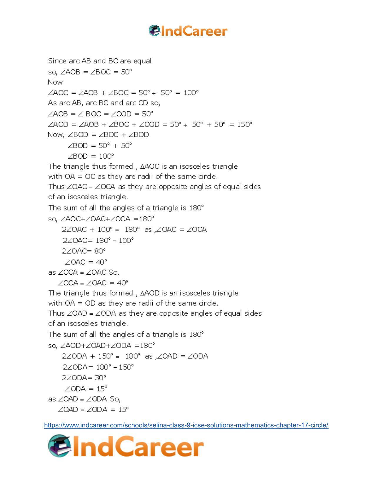 Selina Class 9 ICSE Solutions Mathematics : Chapter 17- Circle - Page 26