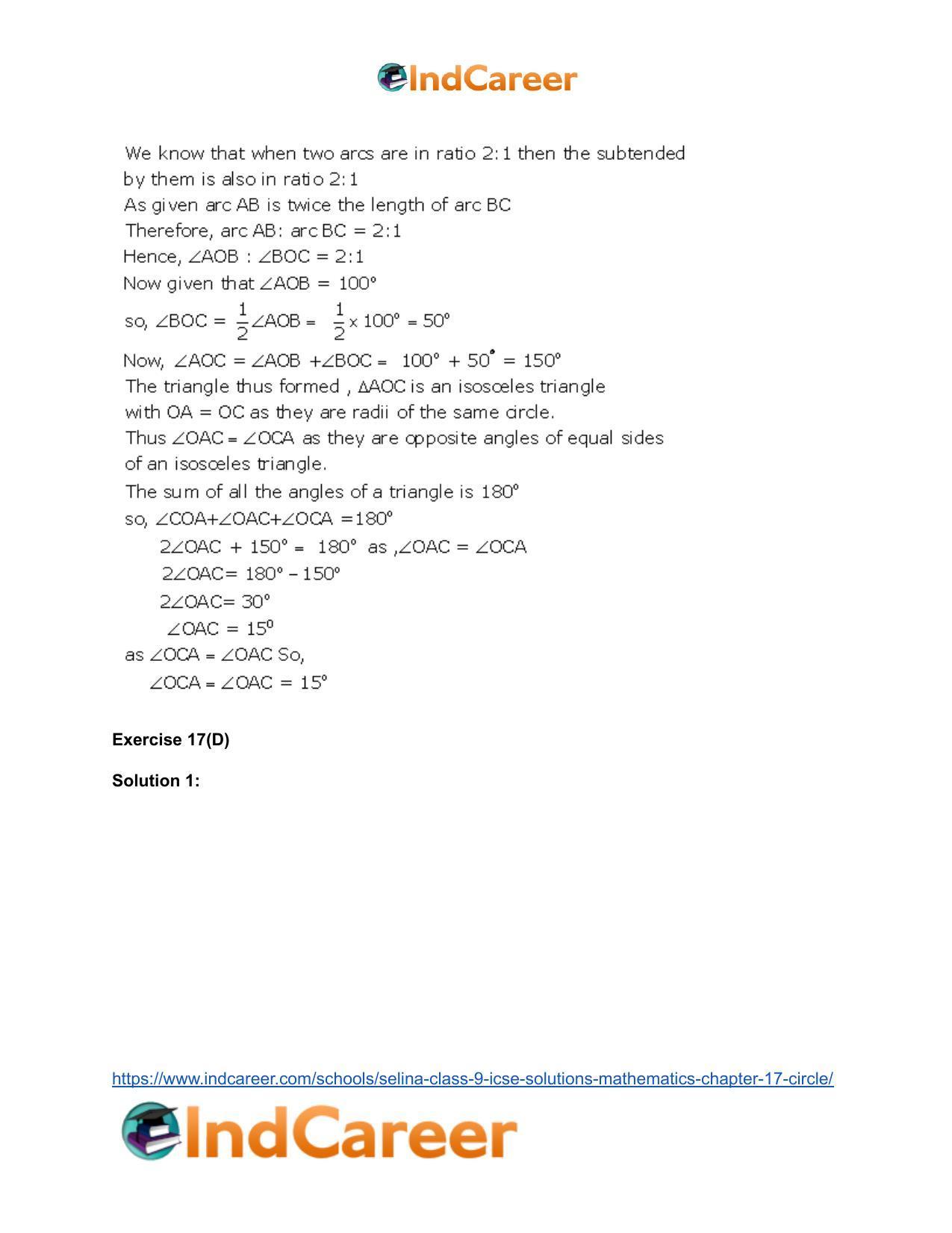 Selina Class 9 ICSE Solutions Mathematics : Chapter 17- Circle - Page 28