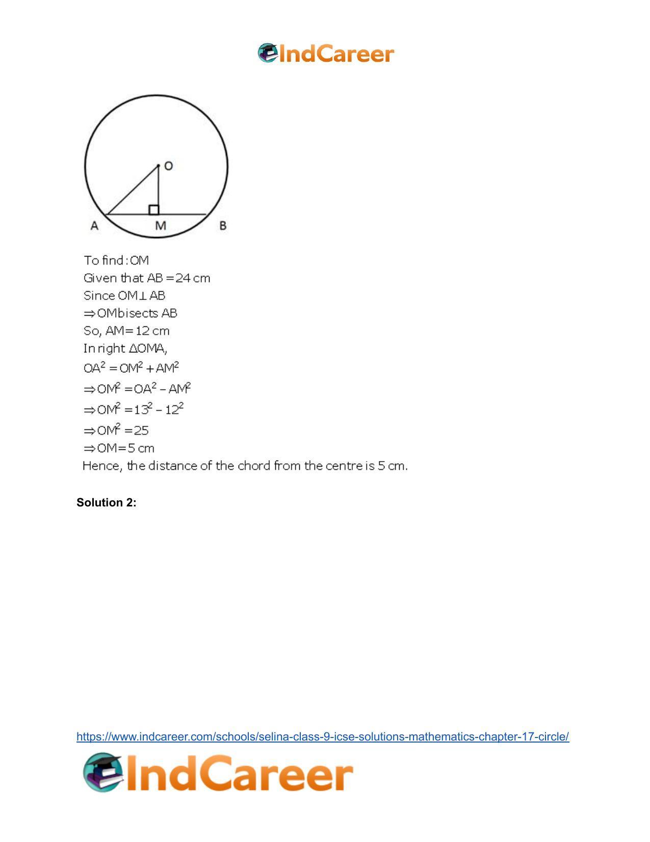 Selina Class 9 ICSE Solutions Mathematics : Chapter 17- Circle - Page 29