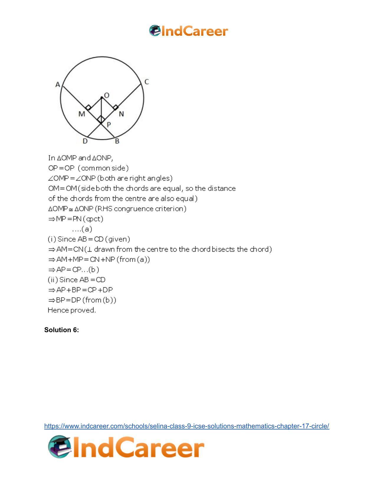 Selina Class 9 ICSE Solutions Mathematics : Chapter 17- Circle - Page 33
