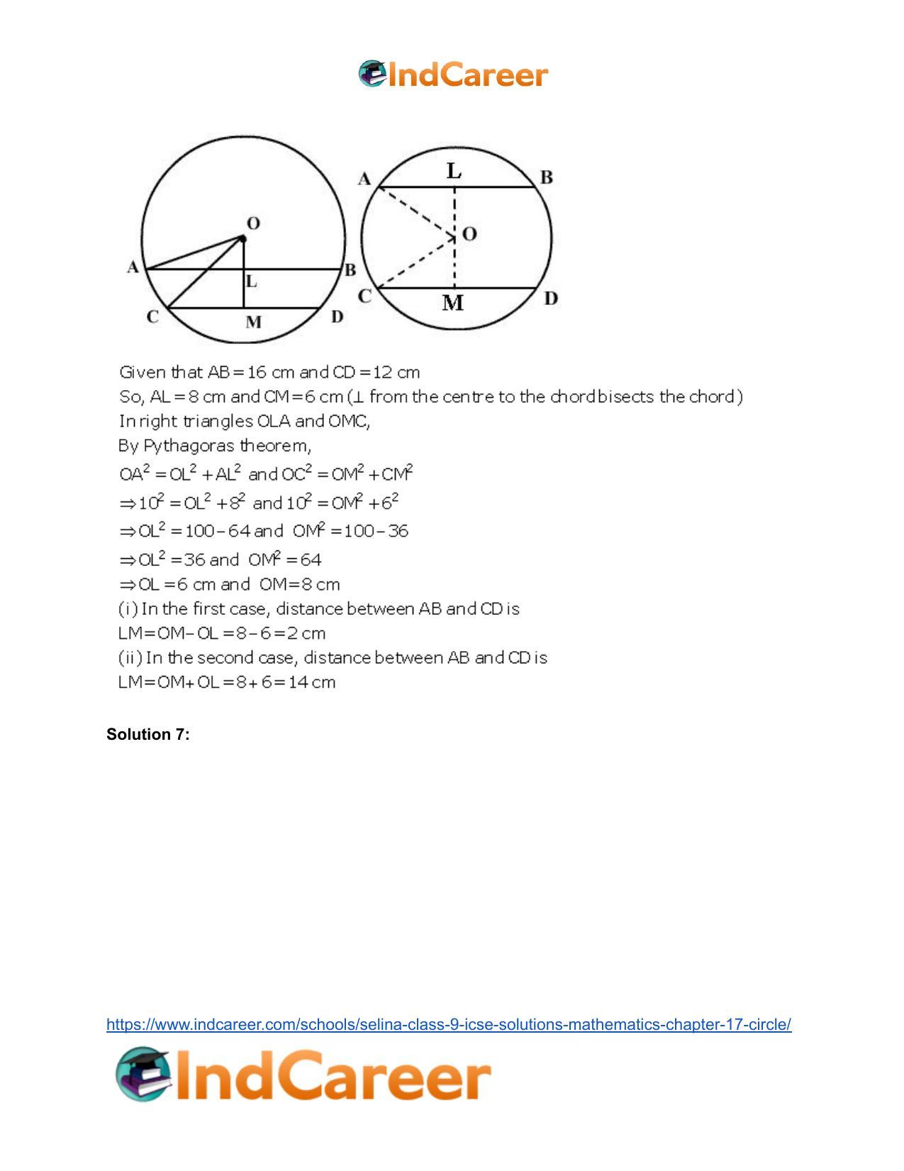 Selina Class 9 ICSE Solutions Mathematics : Chapter 17- Circle - Page 34