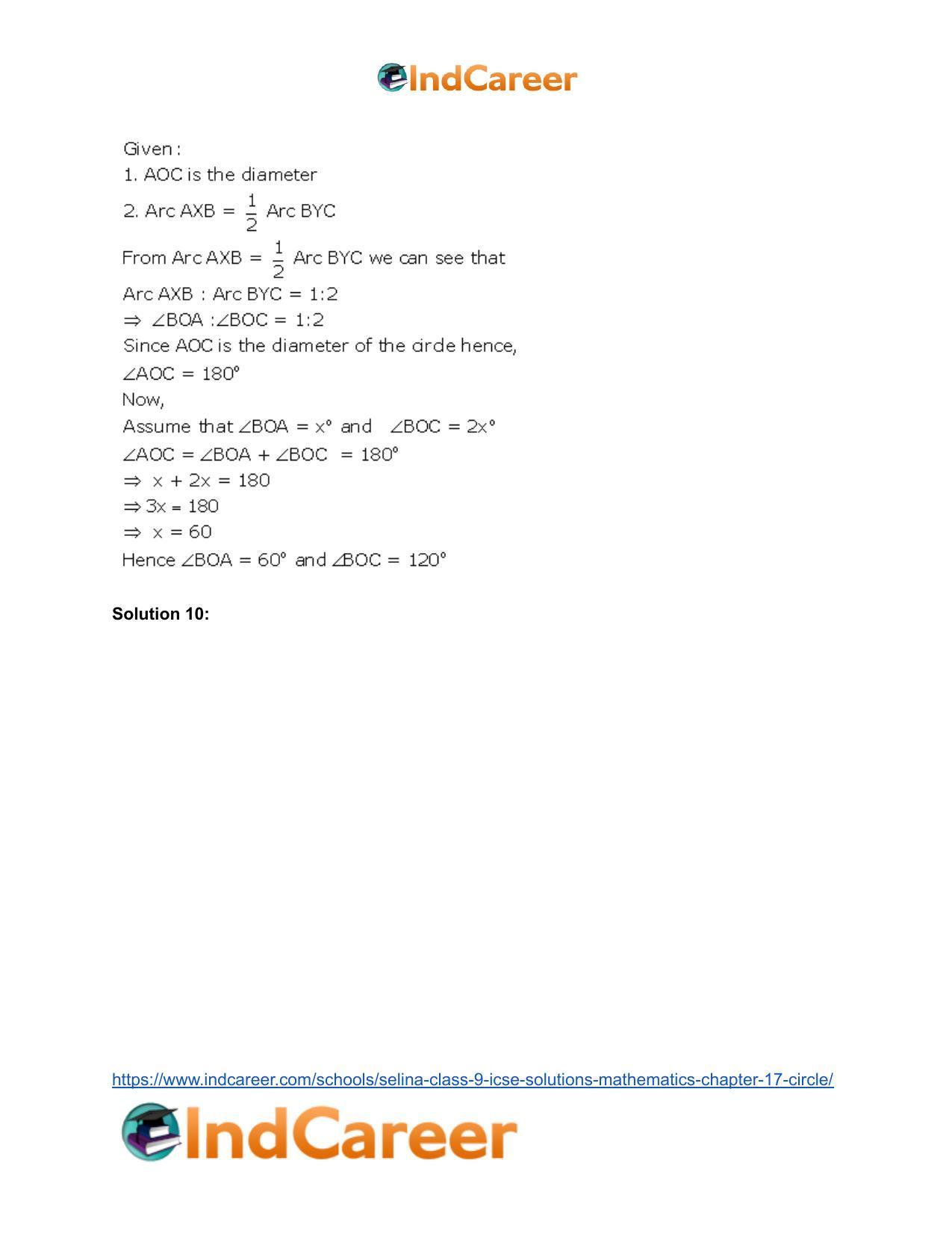Selina Class 9 ICSE Solutions Mathematics : Chapter 17- Circle - Page 37
