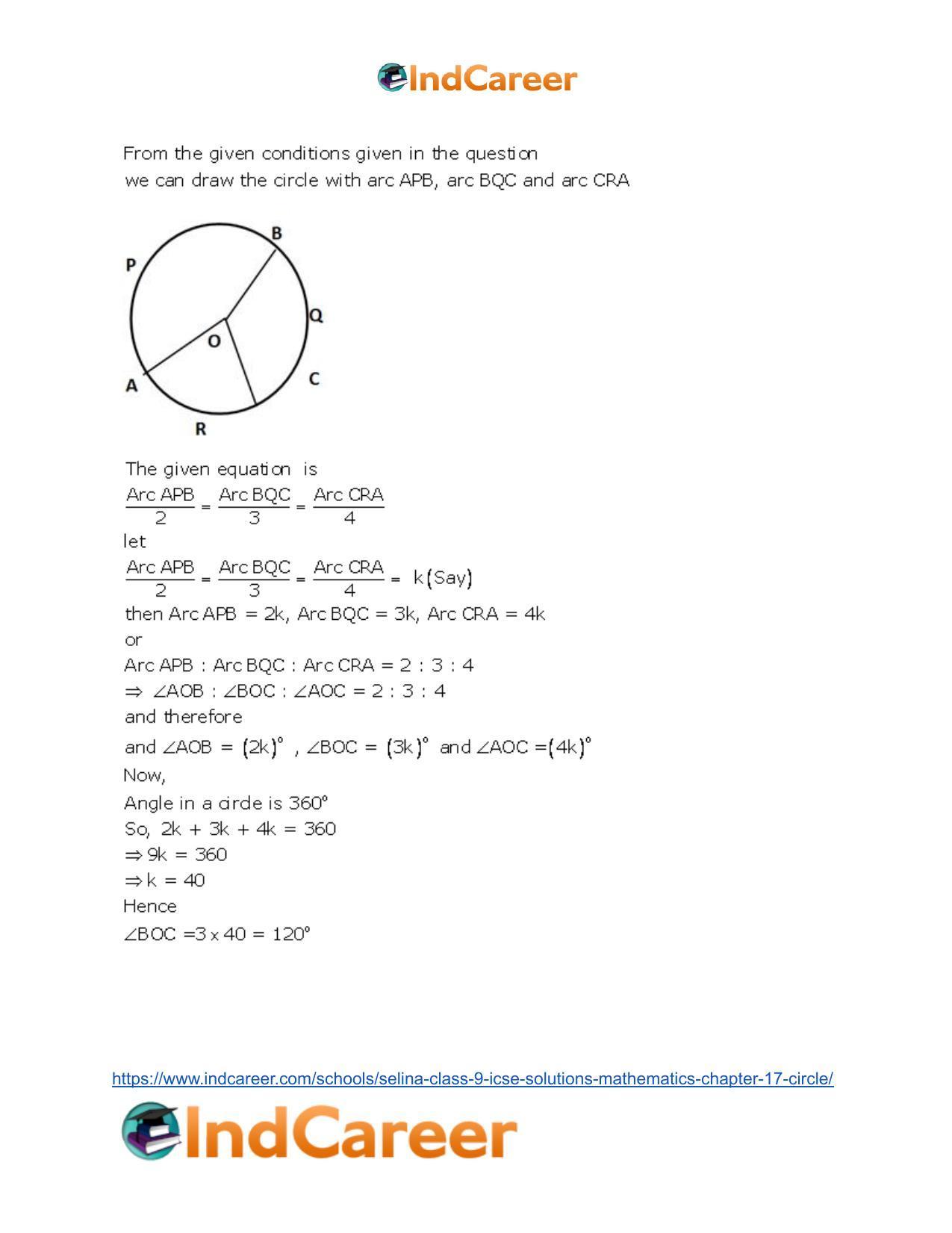 Selina Class 9 ICSE Solutions Mathematics : Chapter 17- Circle - Page 38