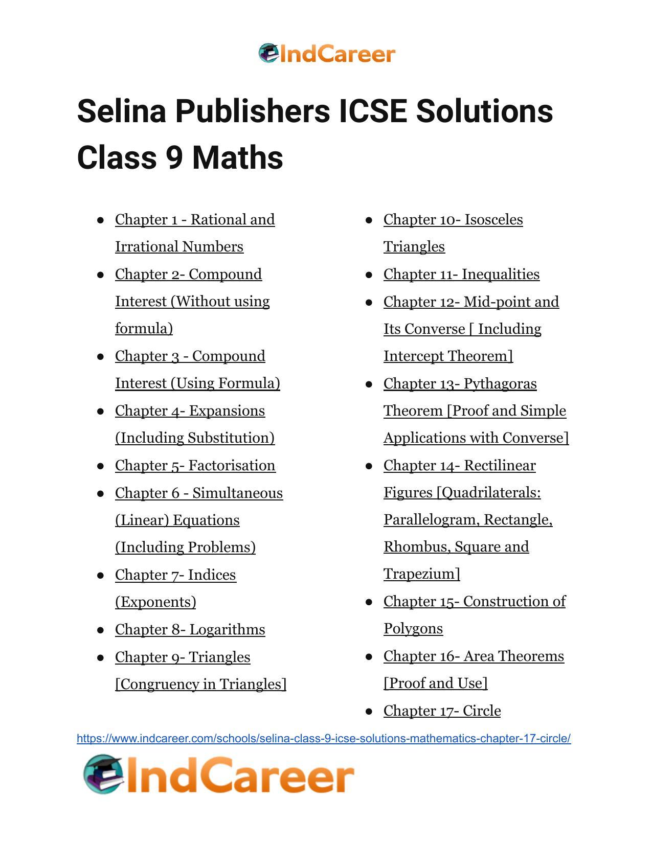 Selina Class 9 ICSE Solutions Mathematics : Chapter 17- Circle - Page 40