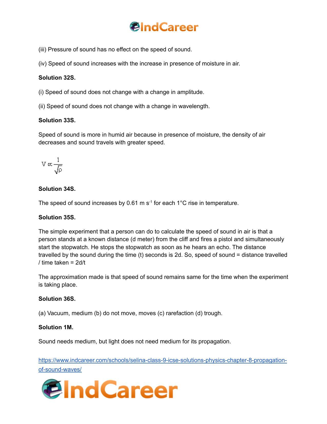 Selina Class 9 ICSE Solutions Physics : Chapter 8- Propagation of Sound Waves - Page 11