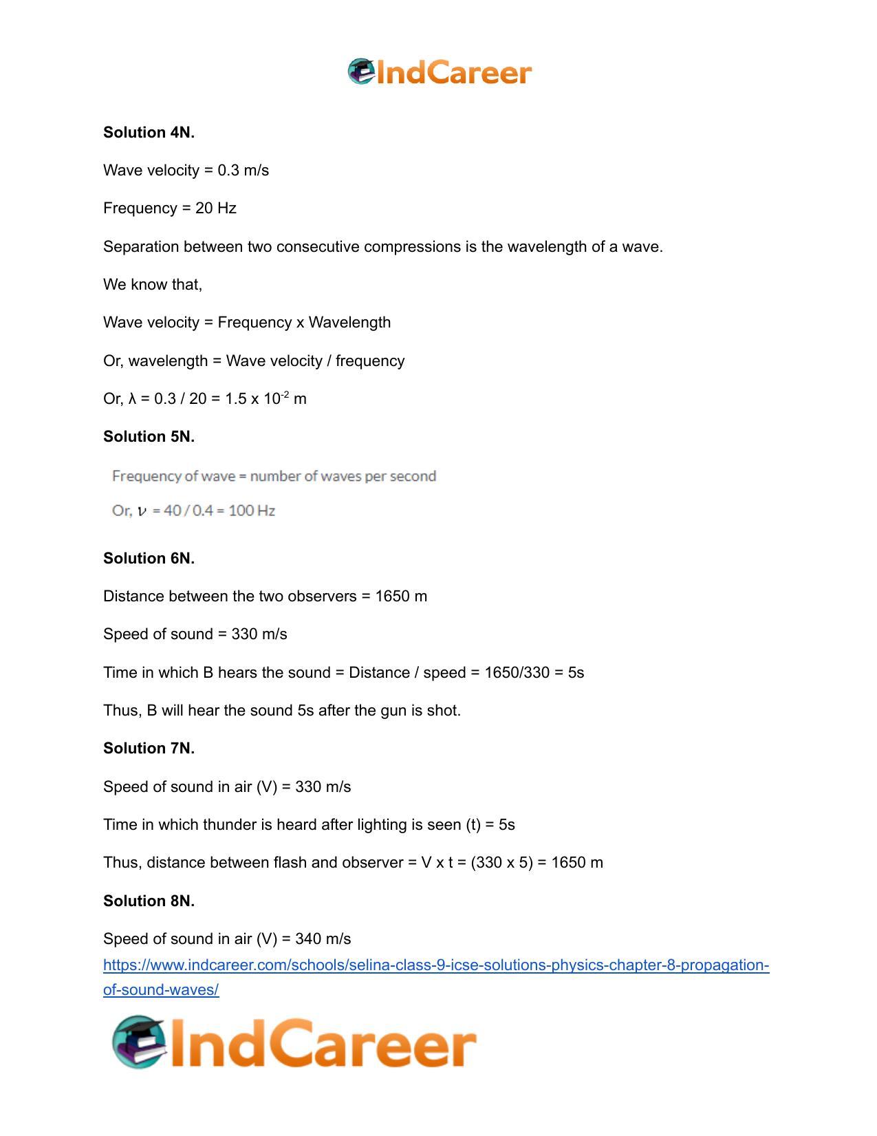 Selina Class 9 ICSE Solutions Physics : Chapter 8- Propagation of Sound Waves - Page 13
