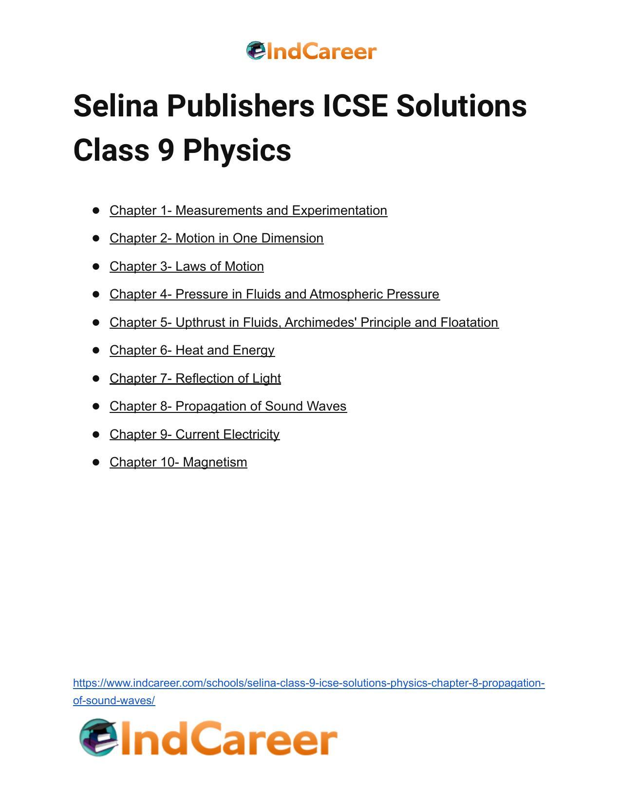 Selina Class 9 ICSE Solutions Physics : Chapter 8- Propagation of Sound Waves - Page 18