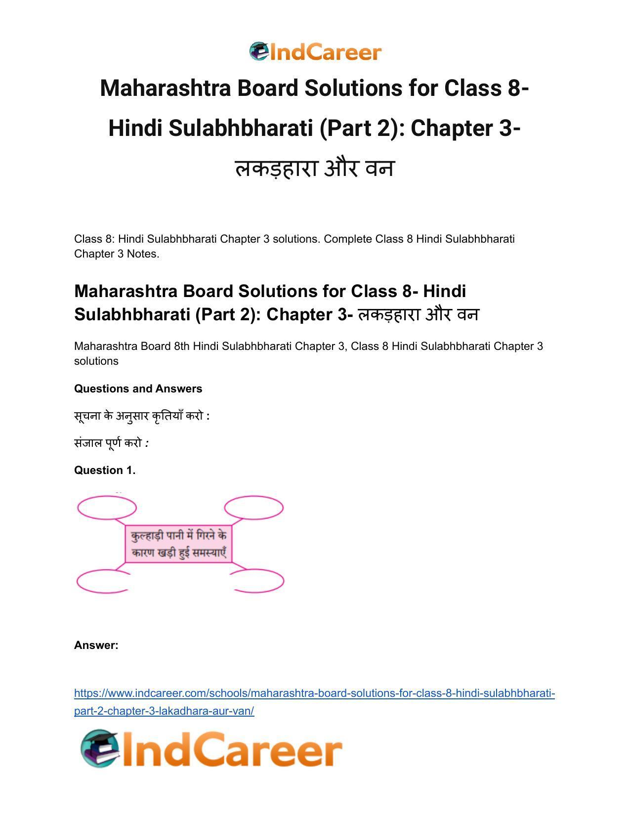 Maharashtra Board Solutions for Class 8- Hindi Sulabhbharati (Part 2): Chapter 3- लकड़हारा और वन - Page 2