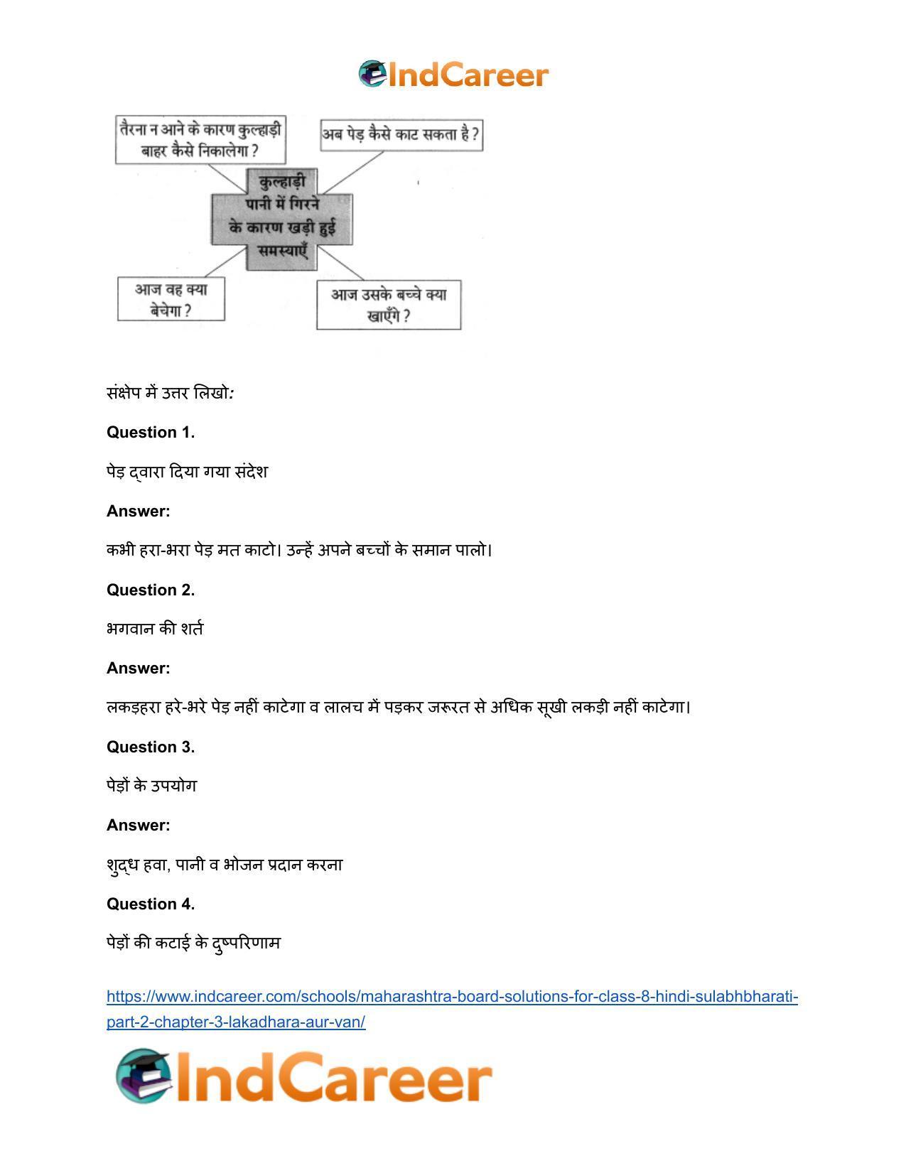 Maharashtra Board Solutions for Class 8- Hindi Sulabhbharati (Part 2): Chapter 3- लकड़हारा और वन - Page 3