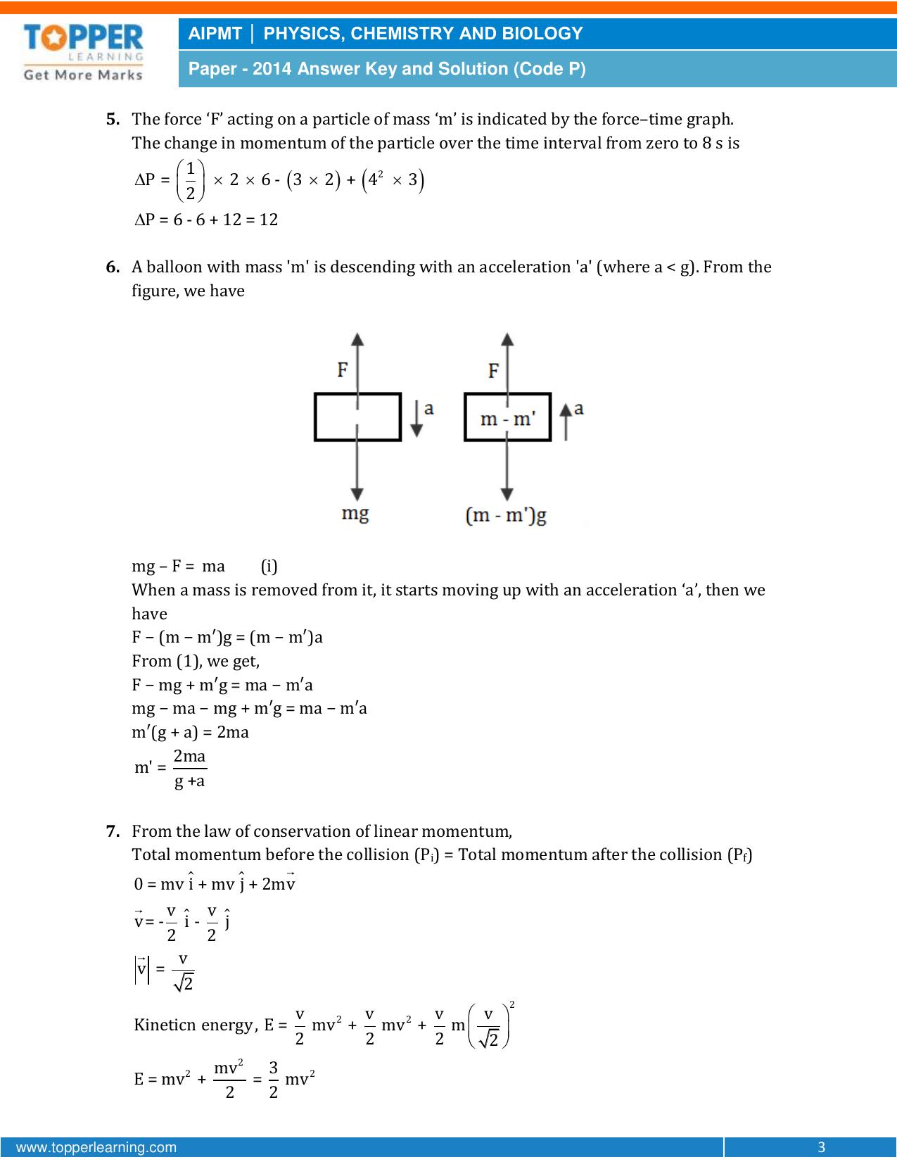 NEET Code P 2014 Answer & Solutions - Page 3