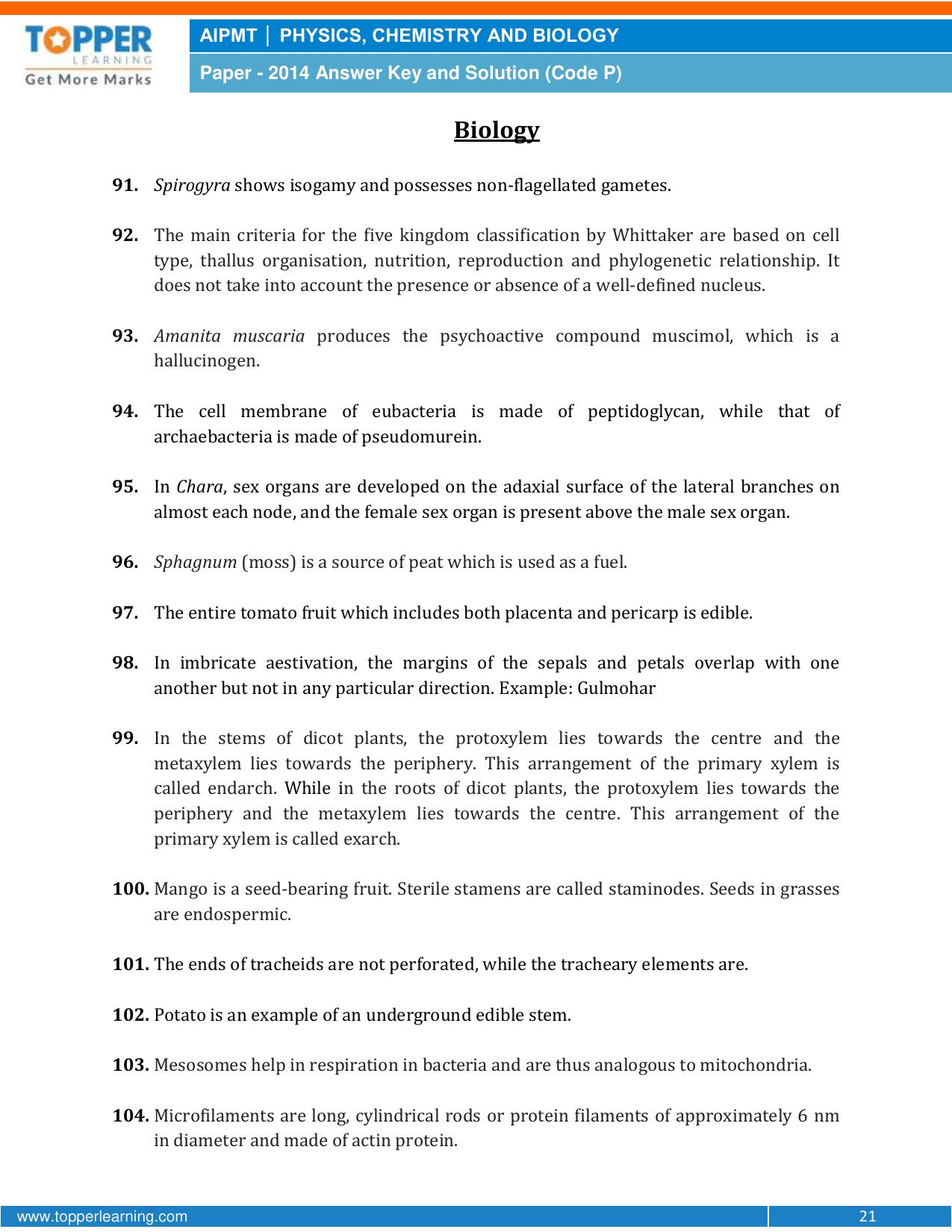 NEET Code P 2014 Answer & Solutions - Page 21