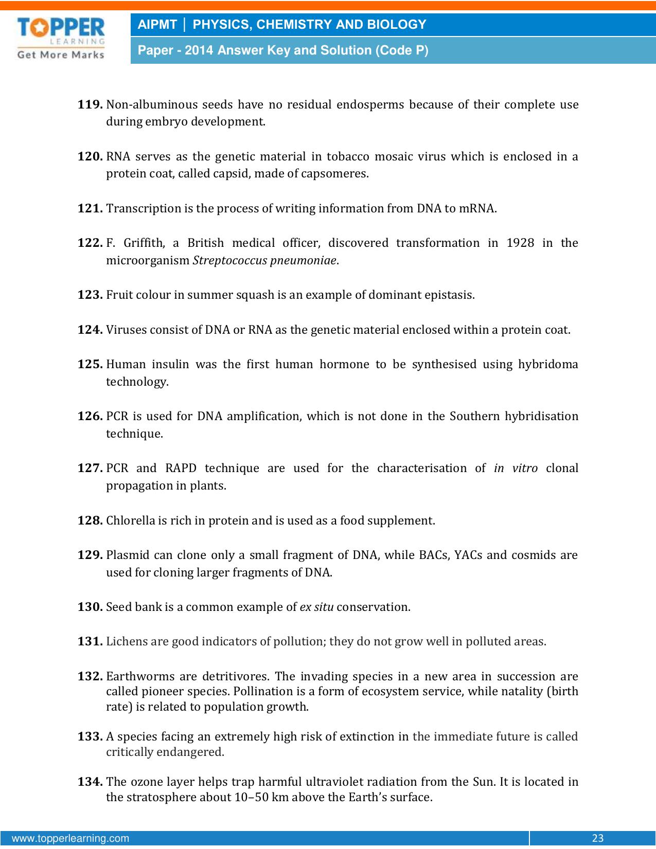 NEET Code P 2014 Answer & Solutions - Page 23