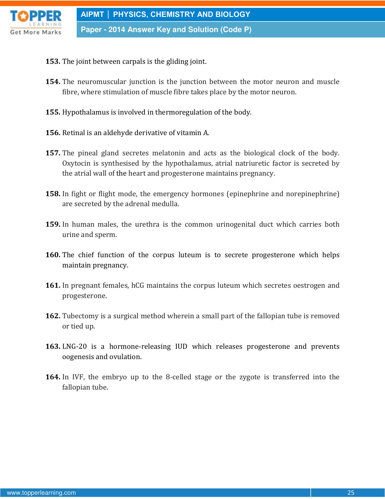 NEET Code P 2014 Answer & Solutions - Page 25