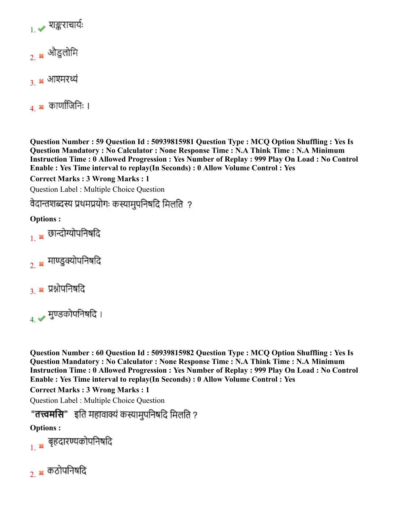 BHU RET Vedanta 2020 Question Paper - Page 36