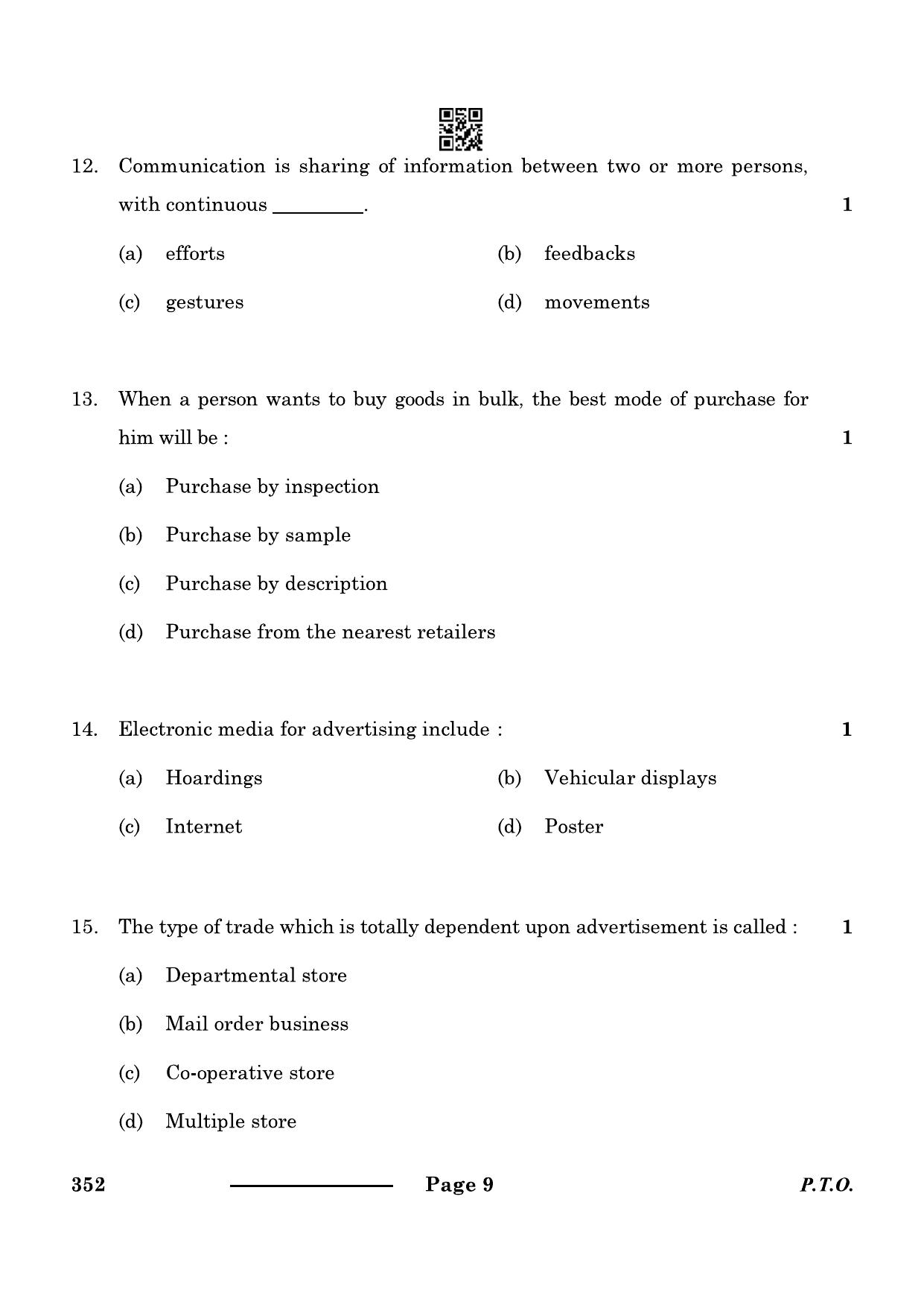 CBSE Class 10 Elements Of Business 2024 Question Paper - Page 9