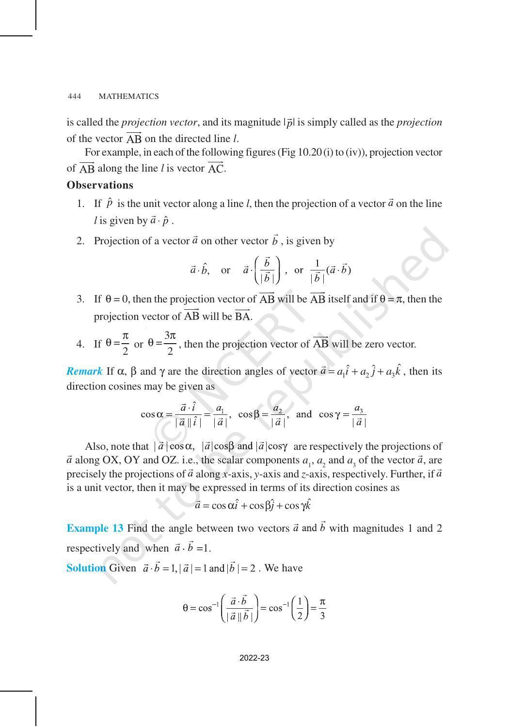 NCERT Book for Class 12 Maths Chapter 10 Vector Algebra - Page 21