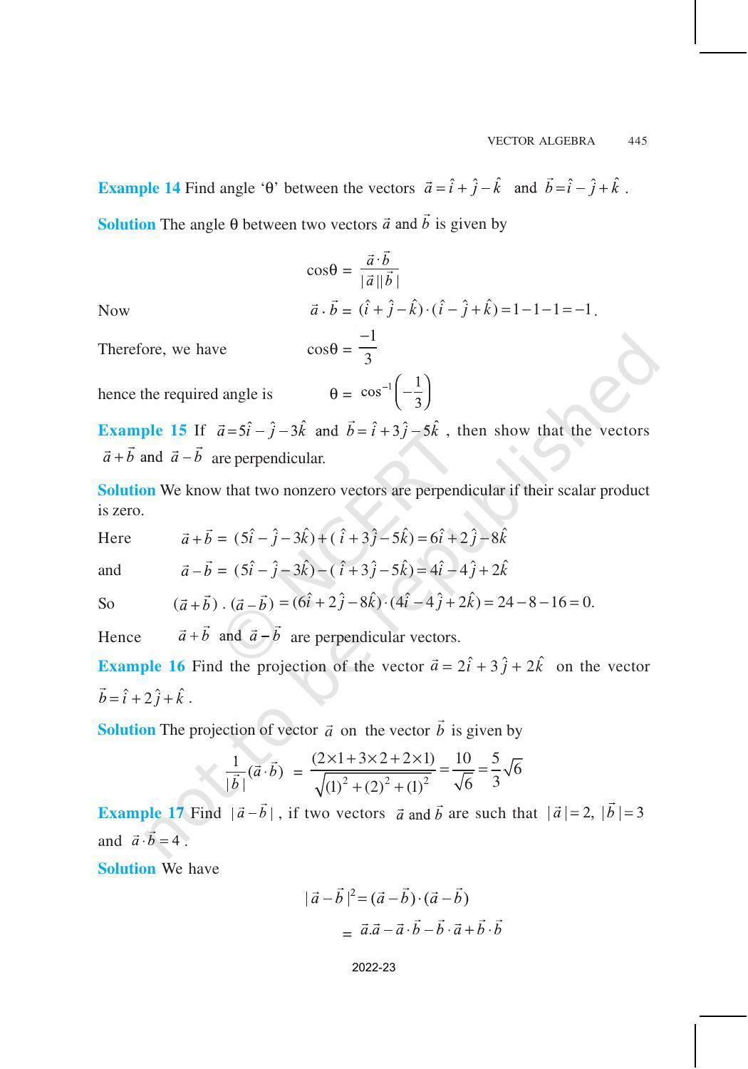 NCERT Book for Class 12 Maths Chapter 10 Vector Algebra - Page 22