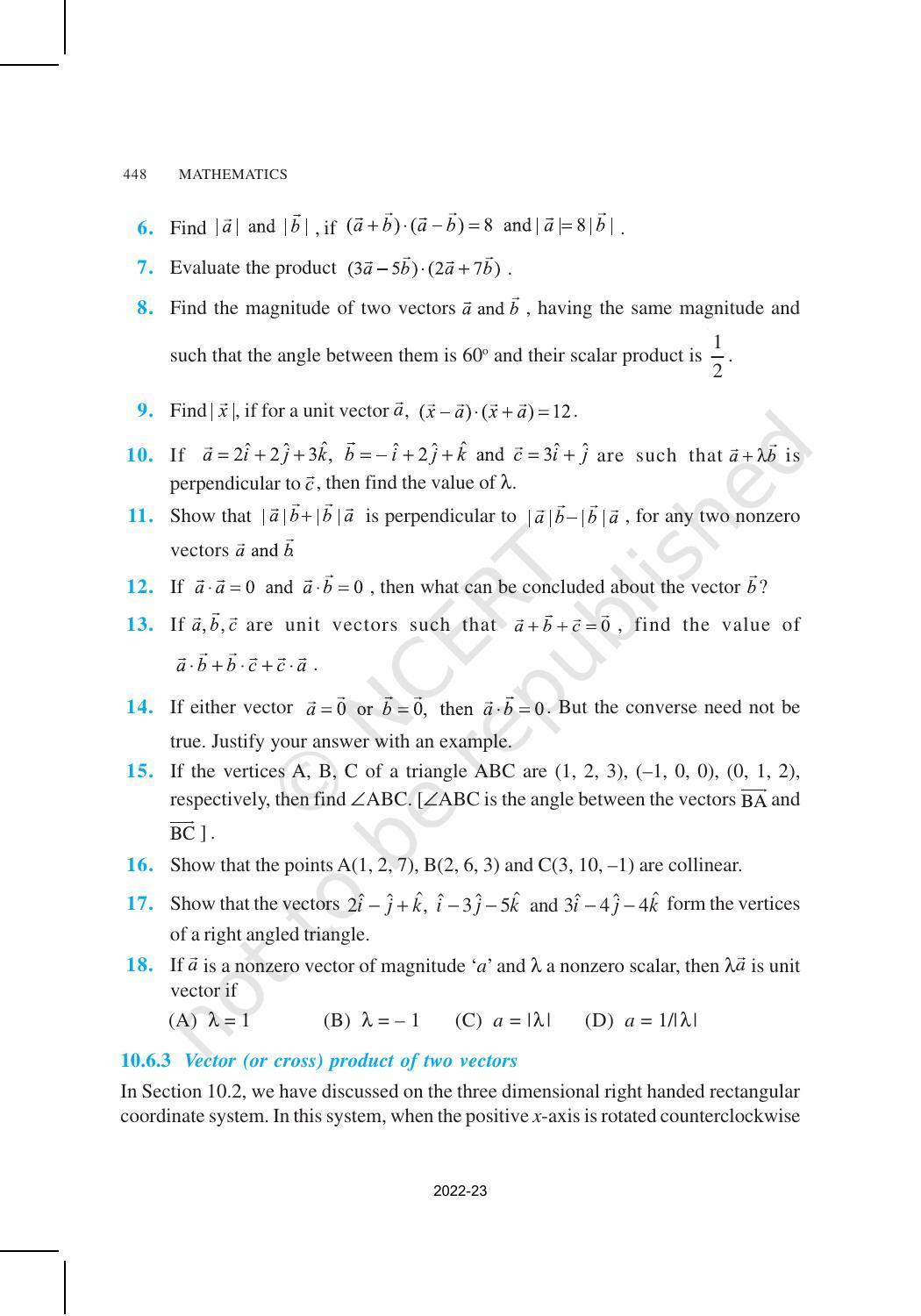 NCERT Book for Class 12 Maths Chapter 10 Vector Algebra - Page 25