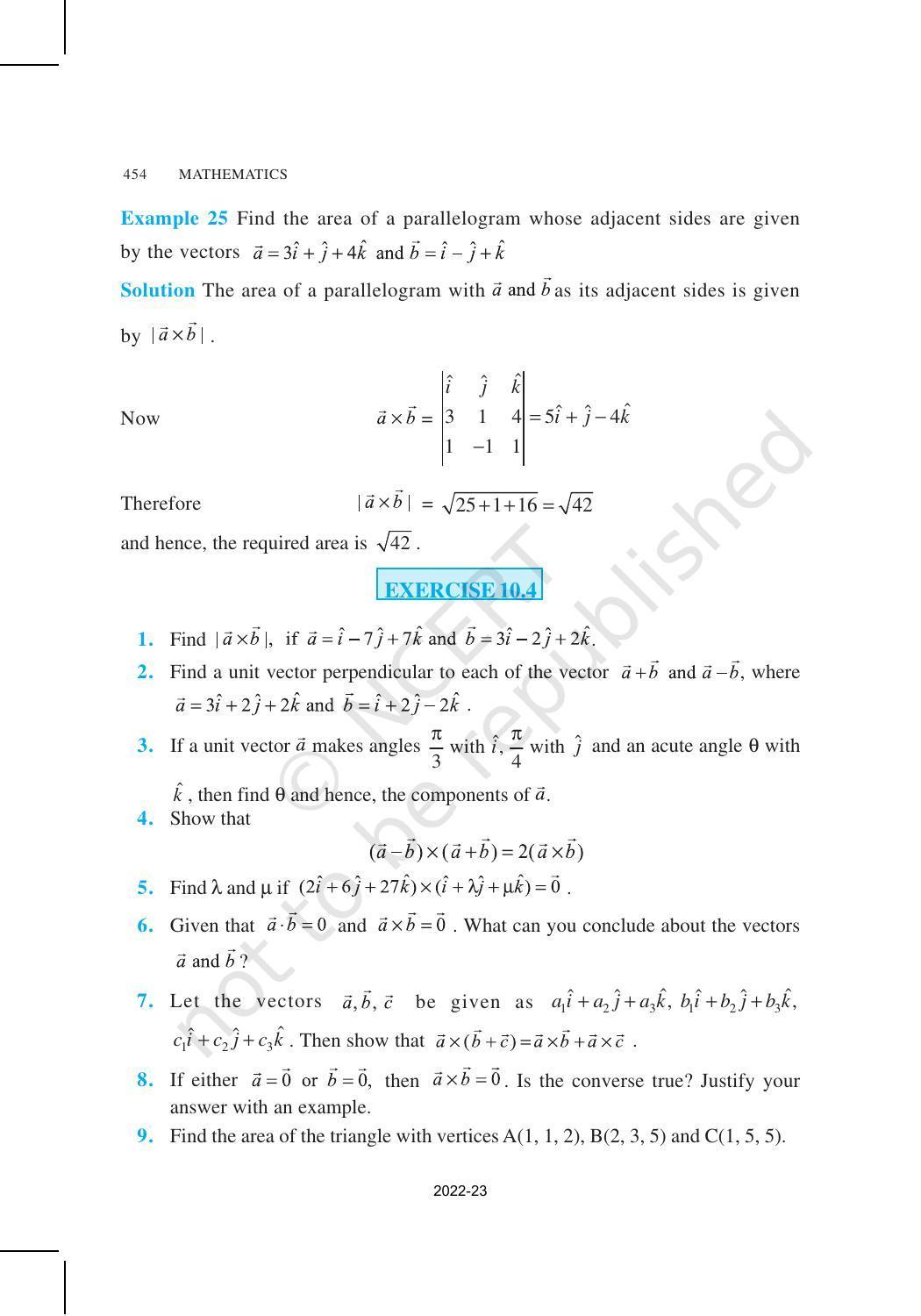 NCERT Book for Class 12 Maths Chapter 10 Vector Algebra - Page 31