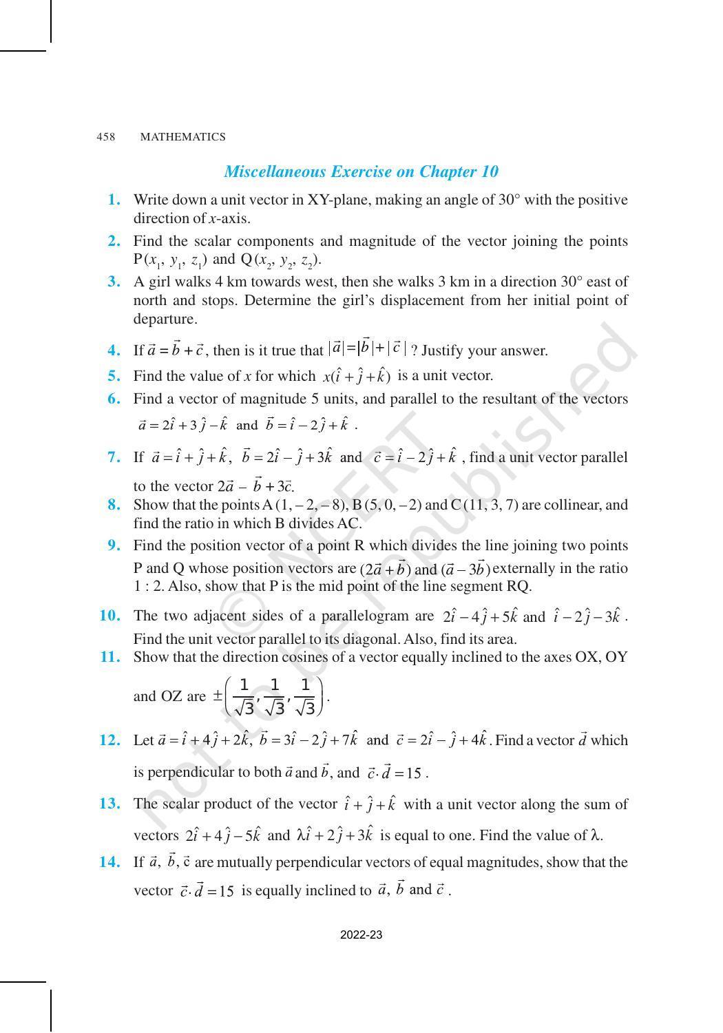 NCERT Book for Class 12 Maths Chapter 10 Vector Algebra - Page 35