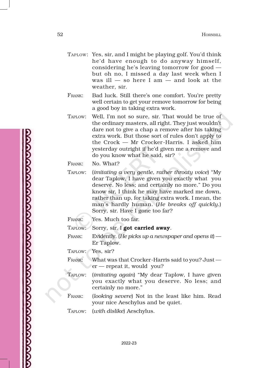 NCERT Book for Class 11 English Hornbill Chapter 6 The Browning Version - Page 3