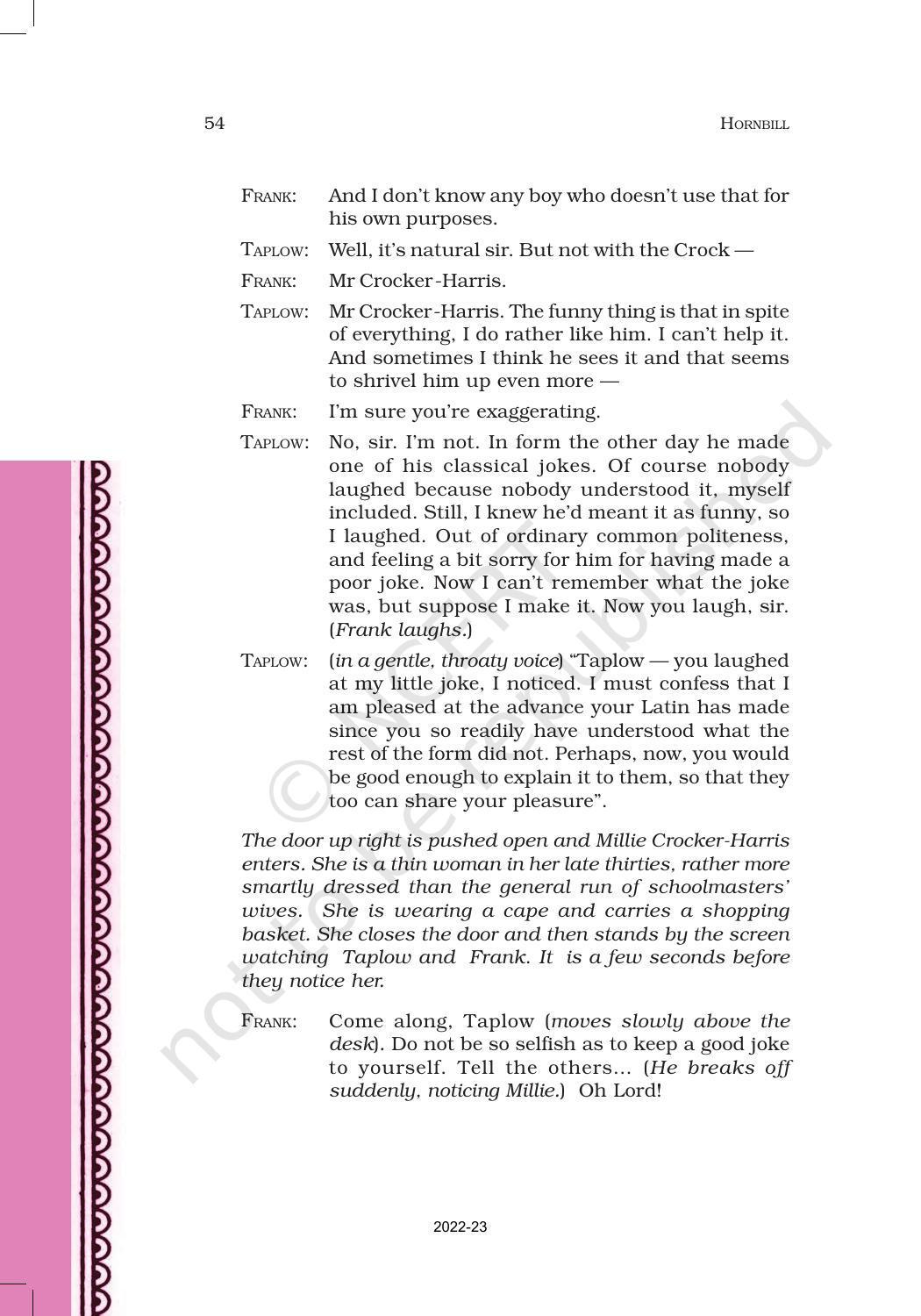 NCERT Book for Class 11 English Hornbill Chapter 6 The Browning Version - Page 5
