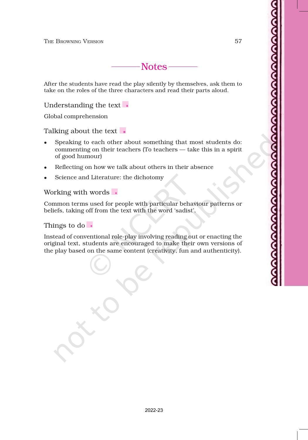 NCERT Book for Class 11 English Hornbill Chapter 6 The Browning Version - Page 8