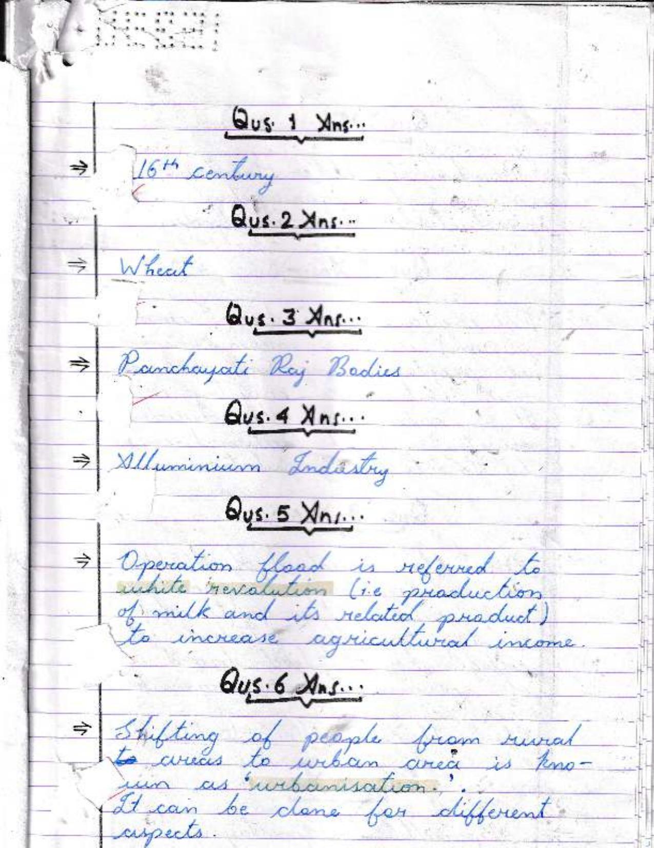 UBSE Class 10 Social Science 2022 Toppers Answer Sheet - Page 2