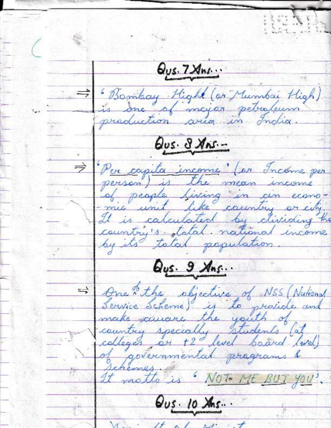 UBSE Class 10 Social Science 2022 Toppers Answer Sheet - Page 3